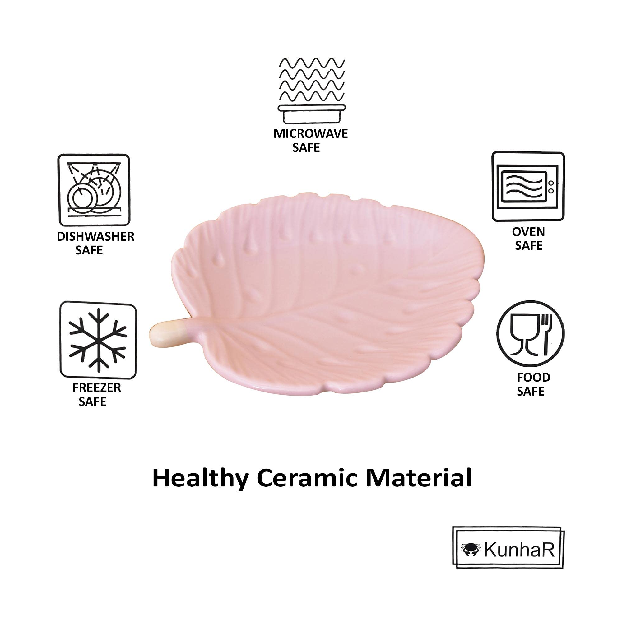 Kunhar Ceramic Leaf Shaped Snacks Serving Tray, Serving Tray