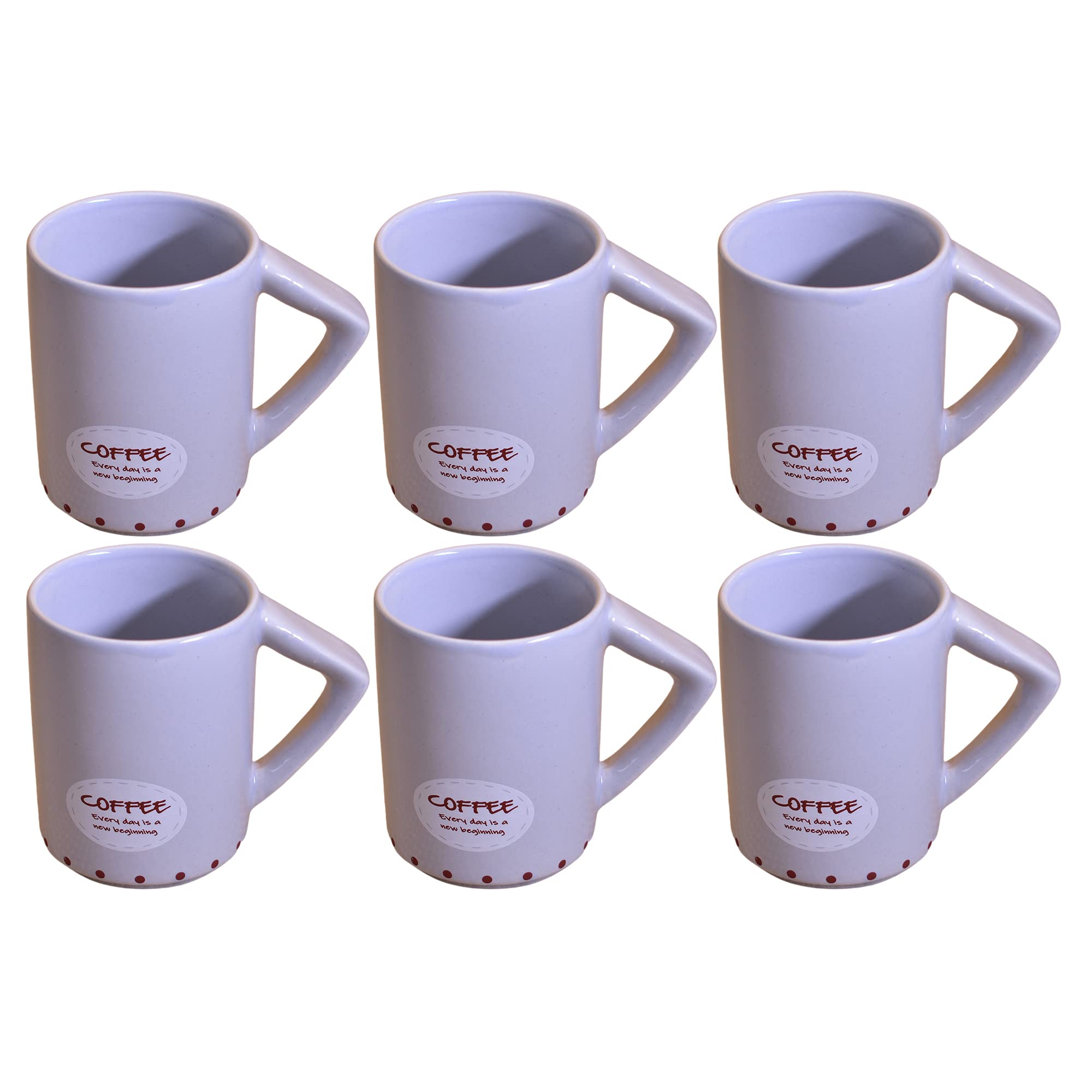 Kunhar Ceramic Tea Cups, Coffee Cups - 6 Pieces, Rock Blue, 200 Ml