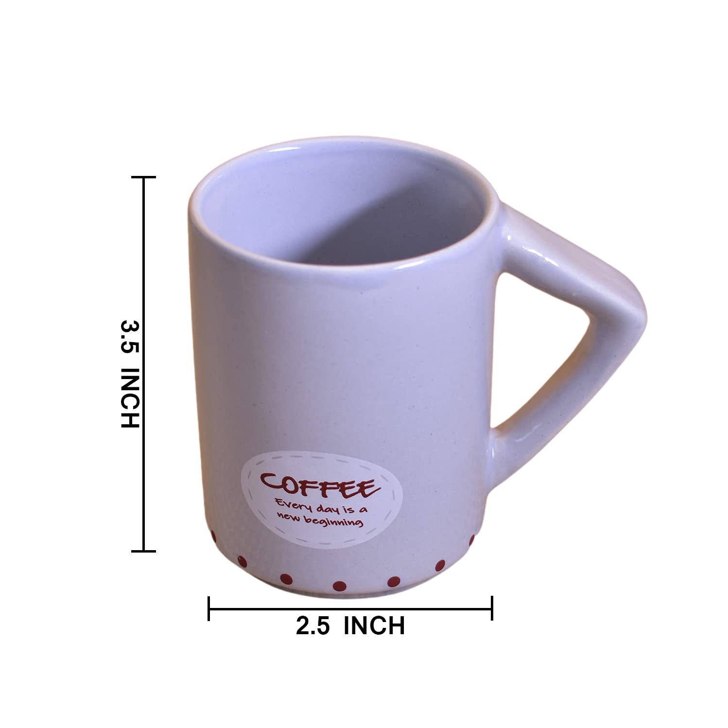 Kunhar Ceramic Tea Cups, Coffee Cups - 6 Pieces, Rock Blue, 200 Ml