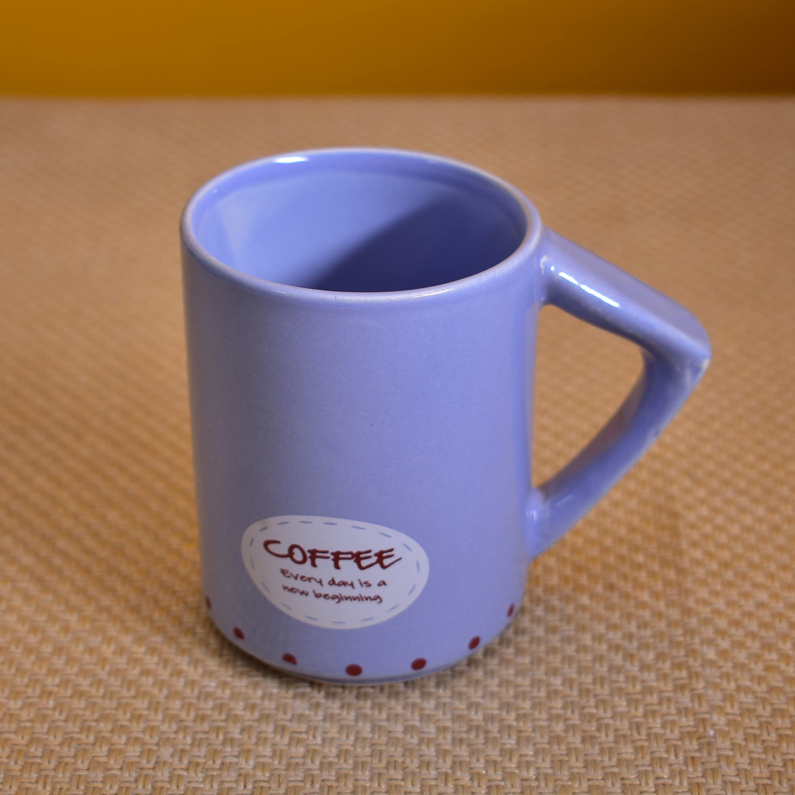 Kunhar Ceramic Tea Cups, Coffee Cups - 6 Pieces, Soft Blue, 200 Ml