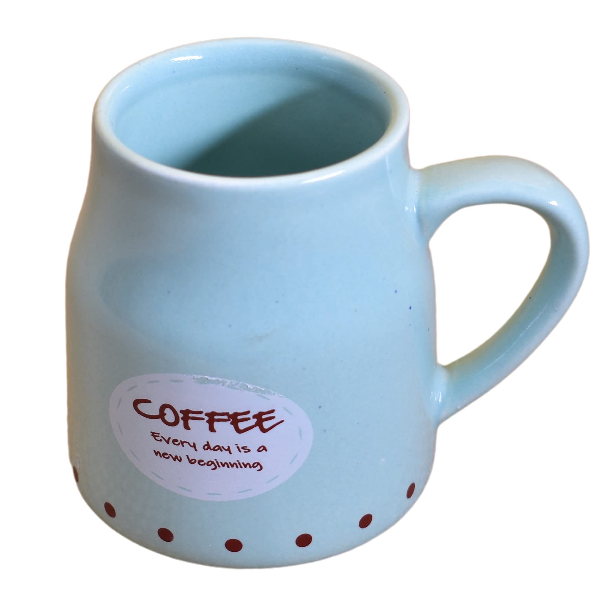 Kunhar Ceramic Tea Cups, Coffee Cups - 6 Pieces, Blue Hosta, 160 Ml