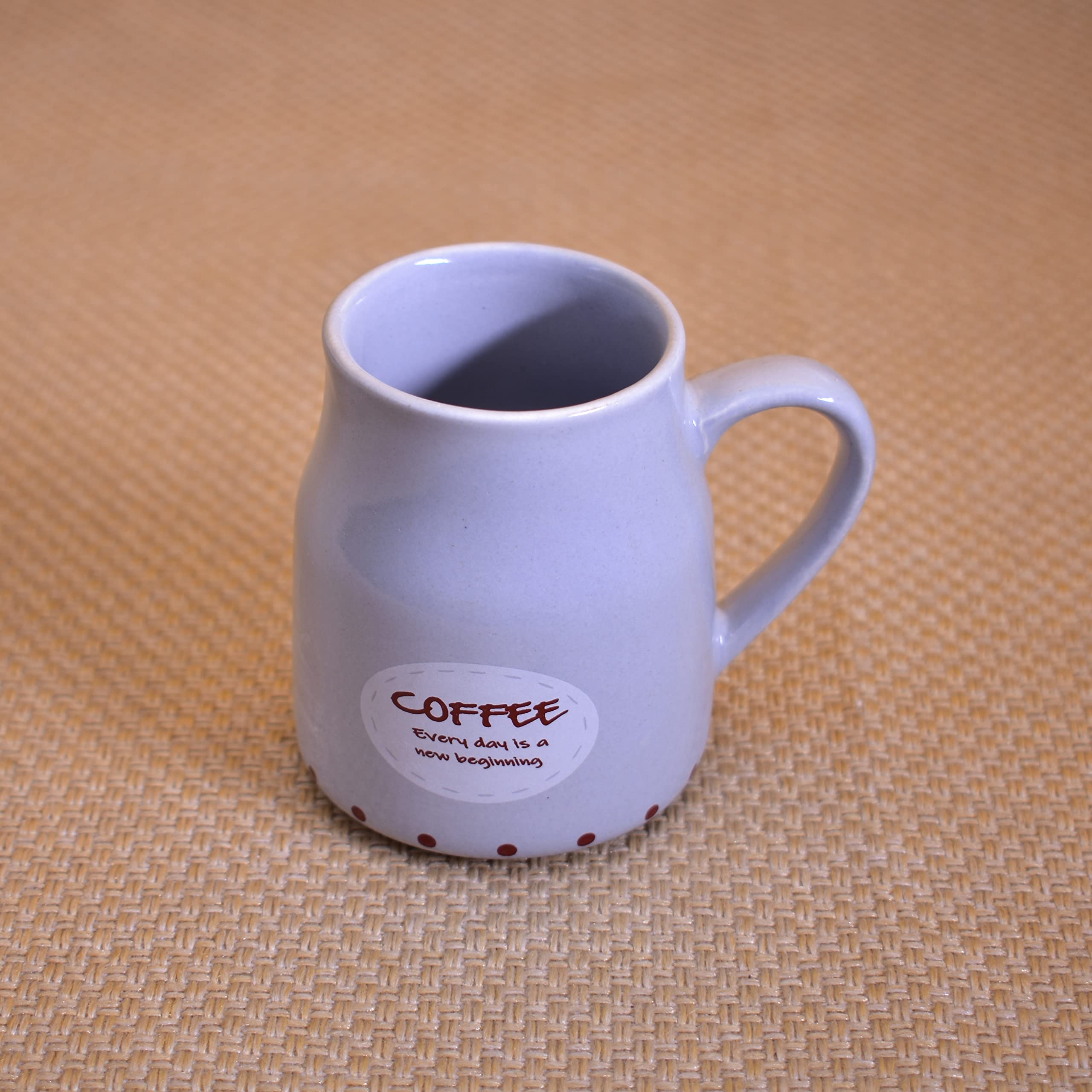 Kunhar Ceramic Tea Cups, Coffee Cups - 6 Pieces, Rock Blue, 160 Ml