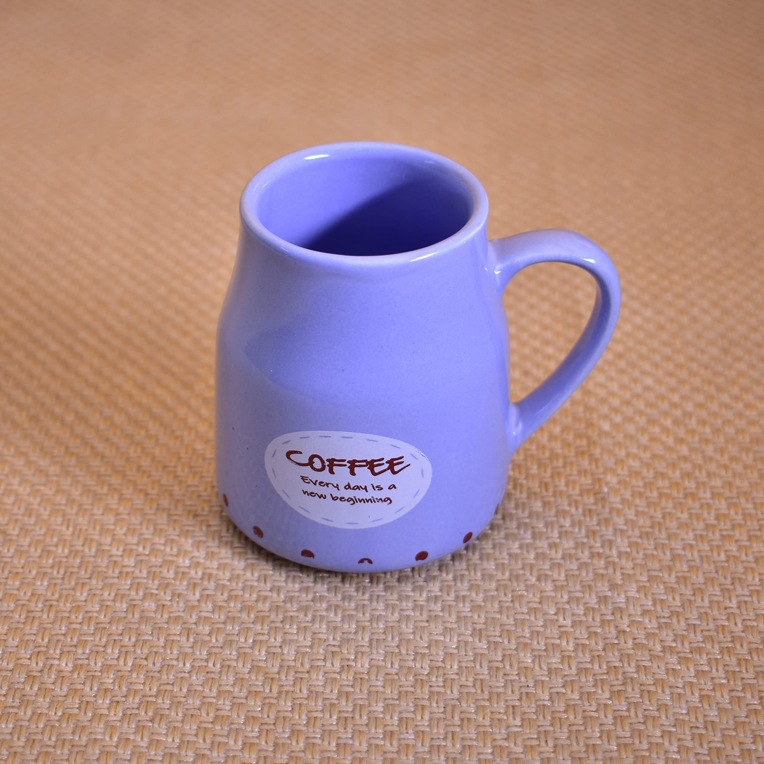 Kunhar Ceramic Tea Cups, Coffee Cups - 6 Pieces, Soft Blue, 160 Ml