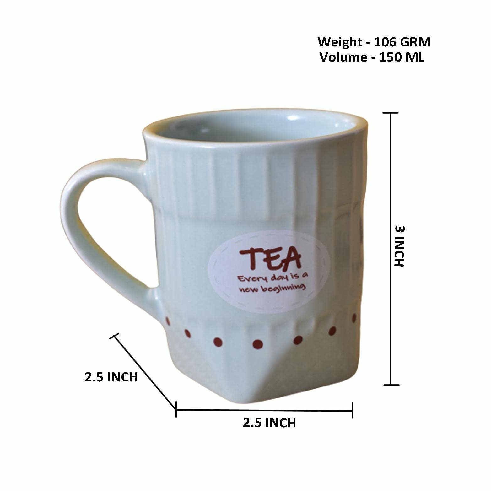 Kunhar Ceramic Multicolor Tea Cup, Frontier Design Tea Cup, Coffee Mug, Milk Mug (150 Ml Set of 6)