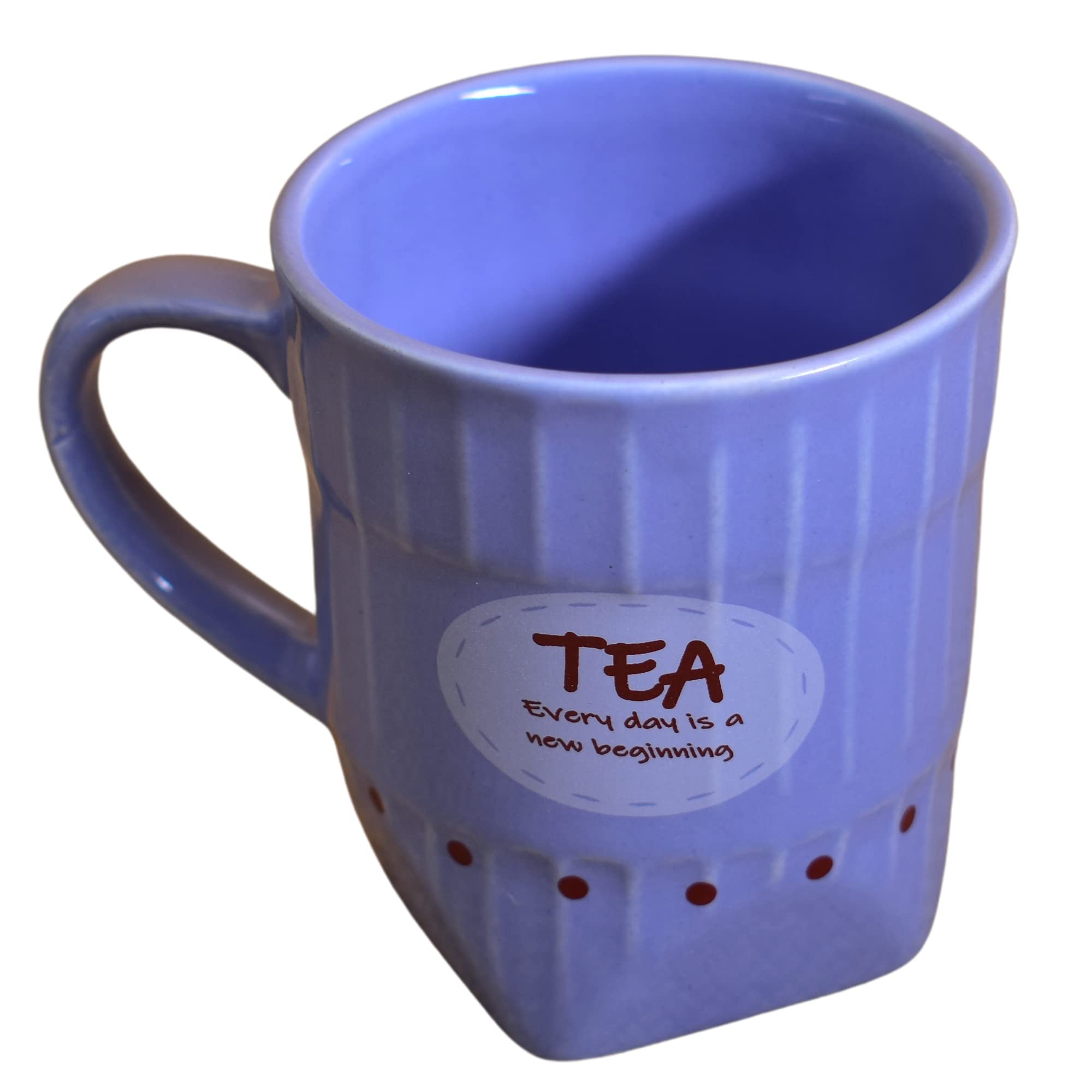 Kunhar Ceramic Tea Cups, Coffee Cups - 6 Pieces, Soft Blue, 150 ml