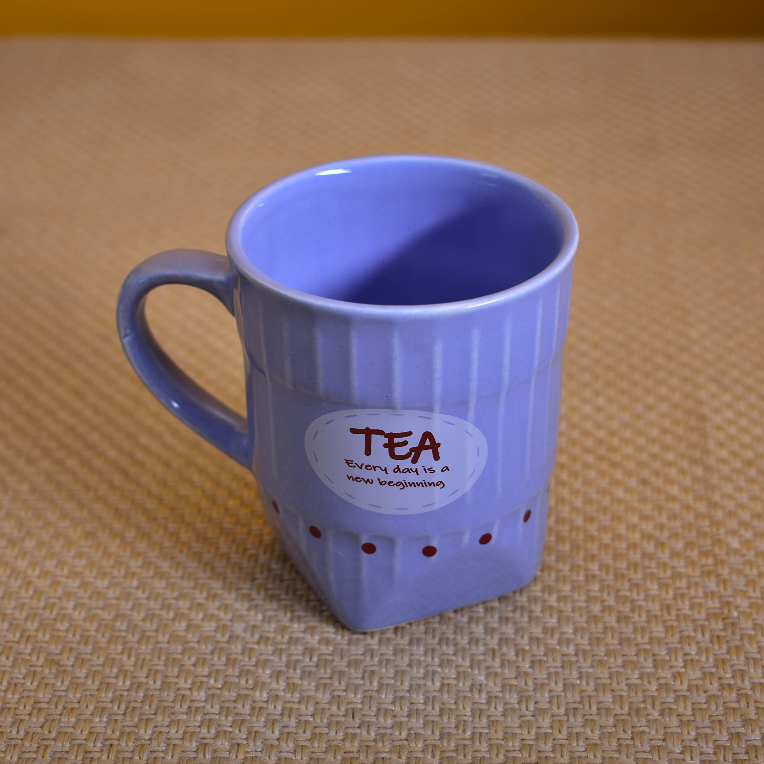 Kunhar Ceramic Tea Cups, Coffee Cups - 6 Pieces, Soft Blue, 150 ml