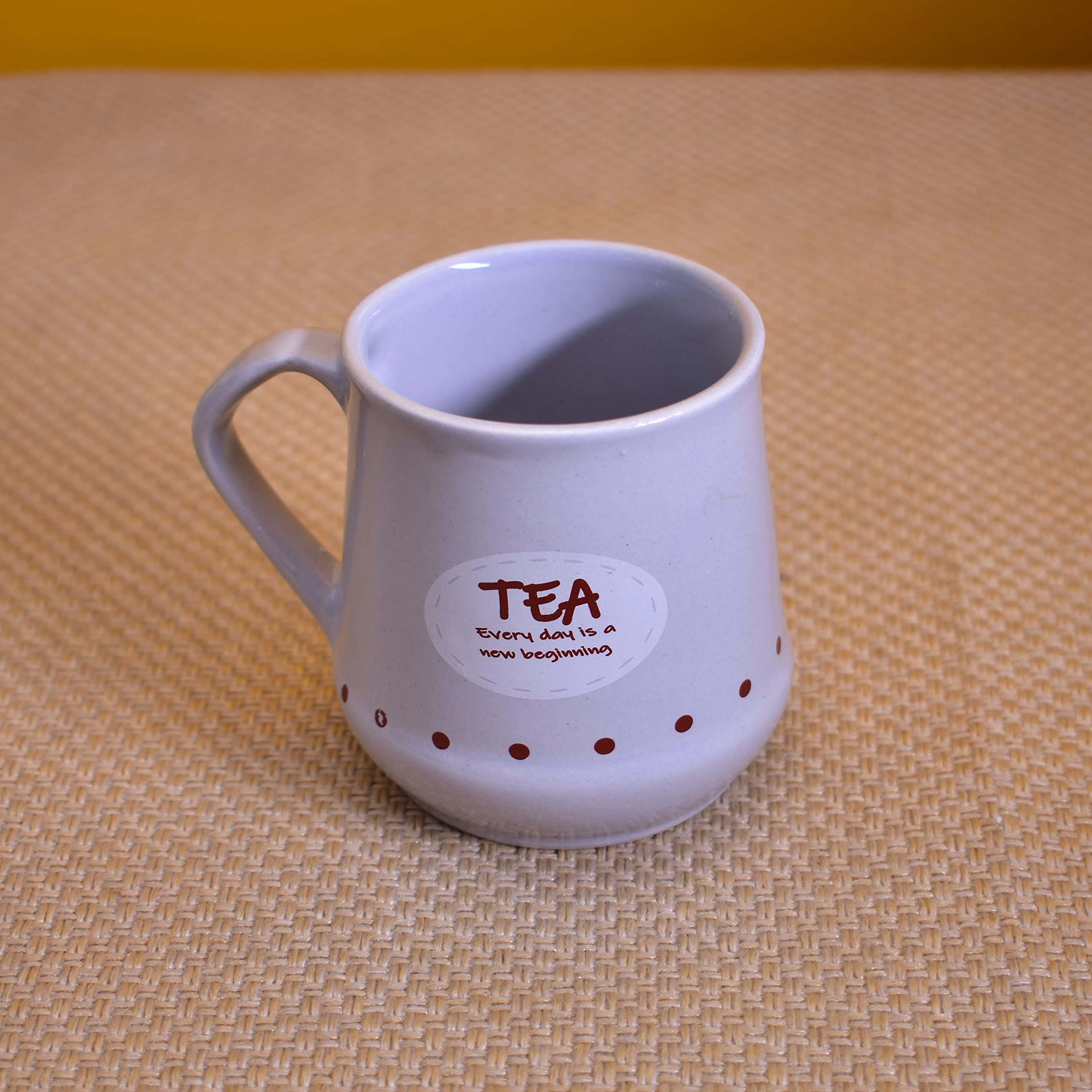 Kunhar Ceramic Tea Cups, Coffee Cups - 6 Pieces, Rock Blue, 180 Ml