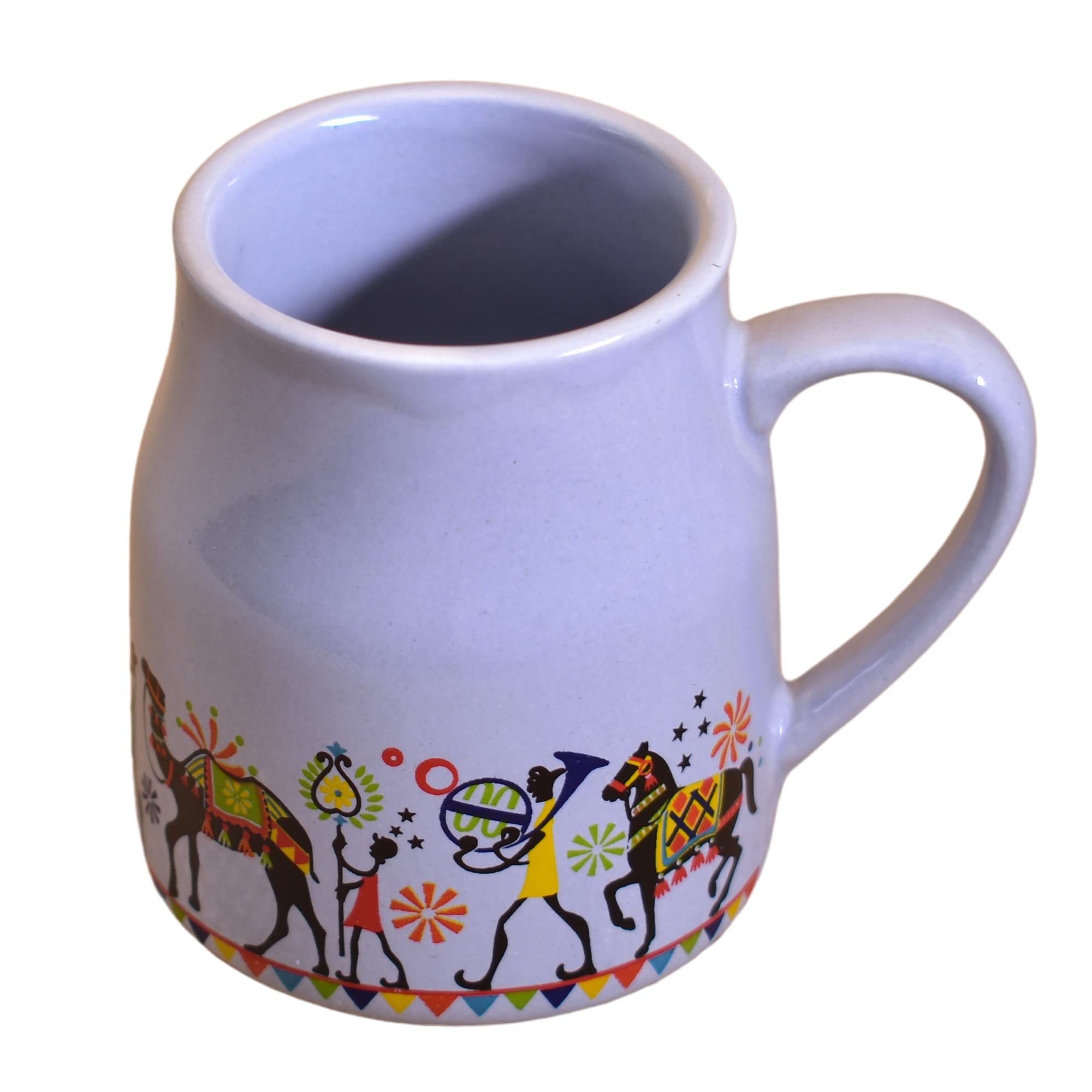 Kunhar Ceramic Tea Cups, Coffee Cups - 6 Pieces, Rock Blue, 160 Ml