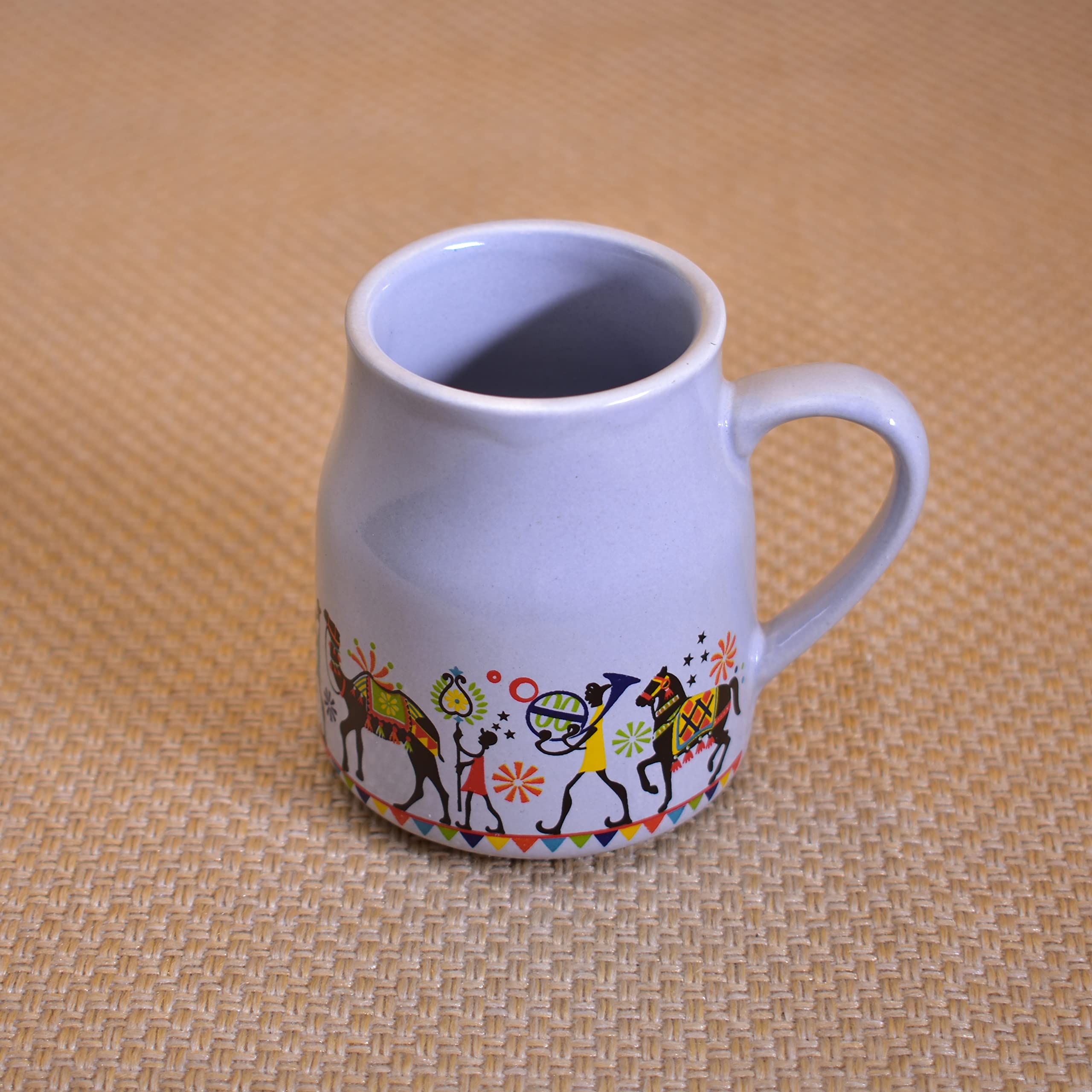 Kunhar Ceramic Tea Cups, Coffee Cups - 6 Pieces, Rock Blue, 160 Ml