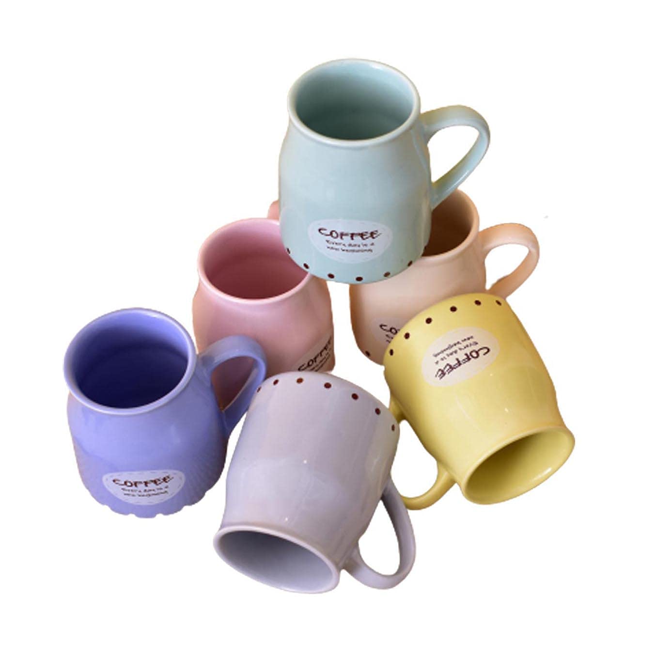 Kunhar Ceramic Multicolor Can Shape Tea Cup, Coffee Mug, Milk Mug (160 Ml Set of 6)
