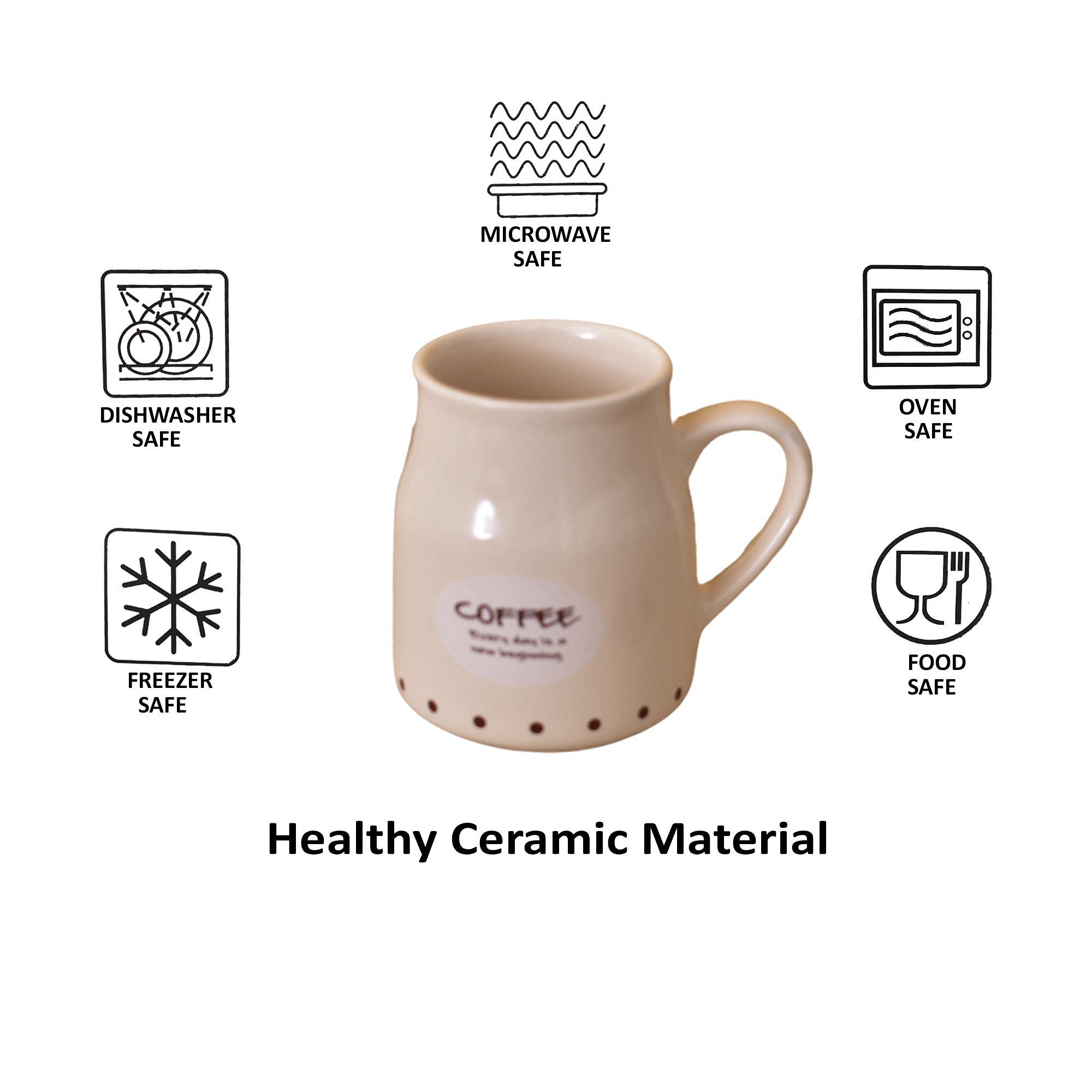 Kunhar Ceramic Multicolor Can Shape Tea Cup, Coffee Mug, Milk Mug (160 Ml Set of 6)