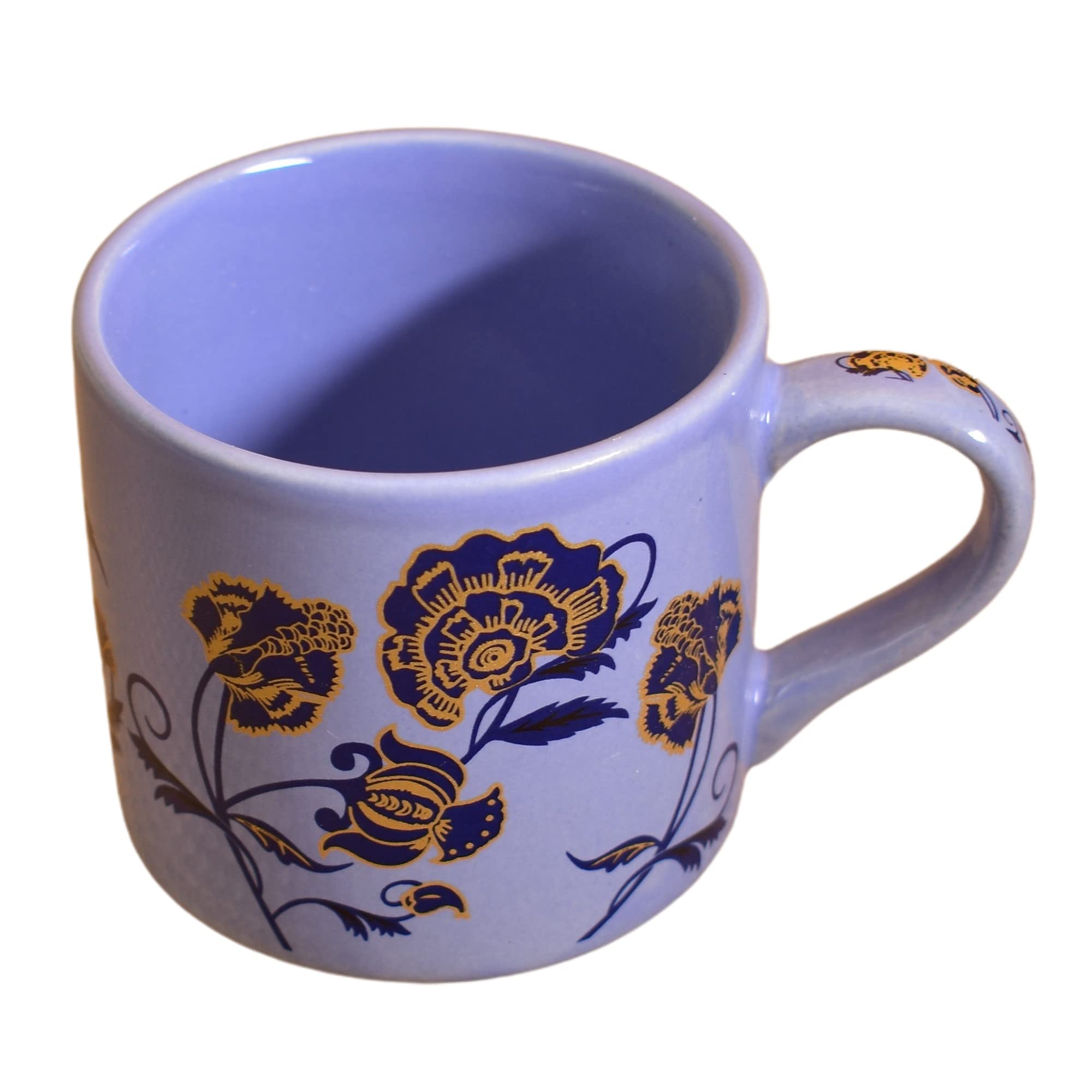 Kunhar Ceramic Tea Cups, Coffee Cups - 6 Pieces, Soft Blue, 120 Ml