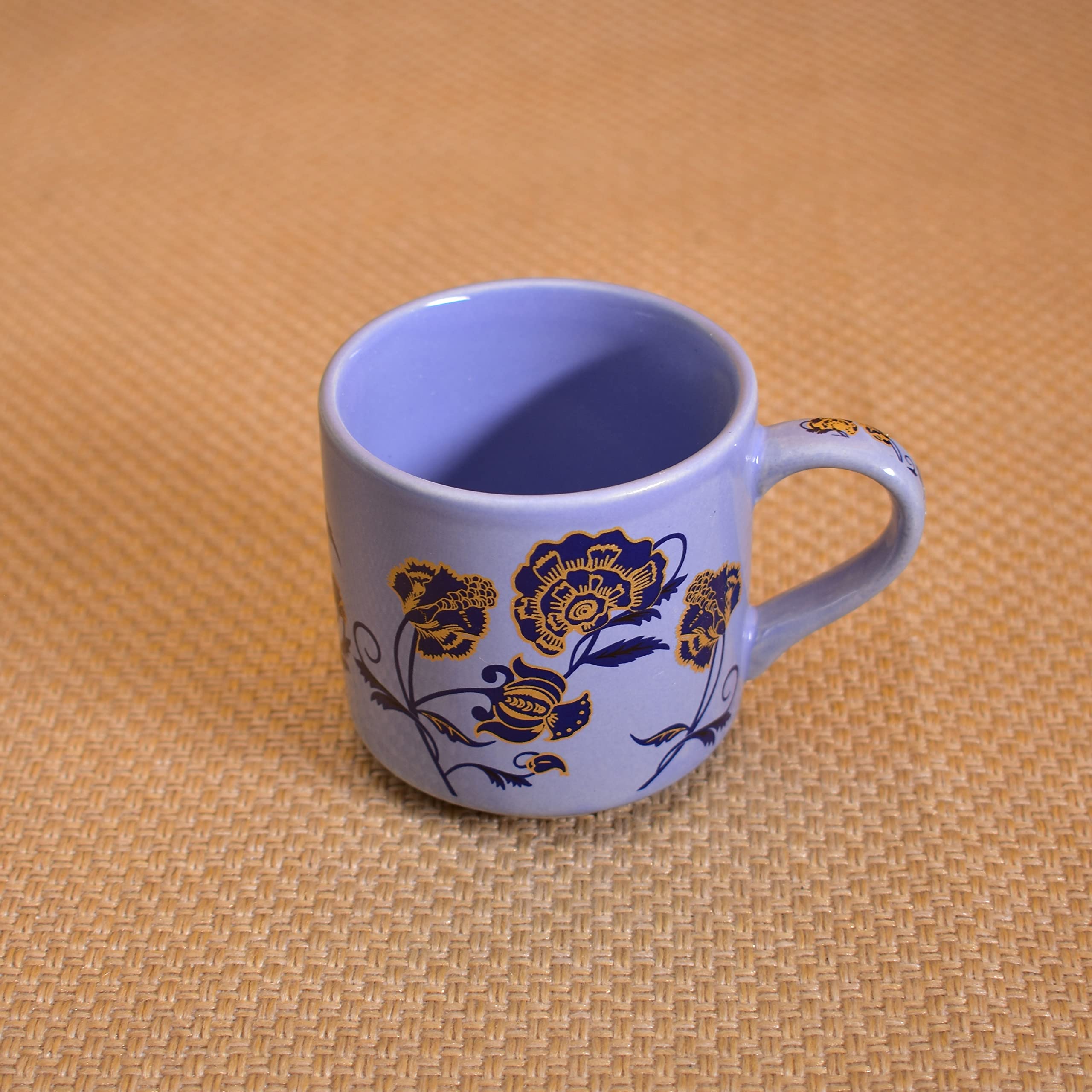 Kunhar Ceramic Tea Cups, Coffee Cups - 6 Pieces, Soft Blue, 120 Ml
