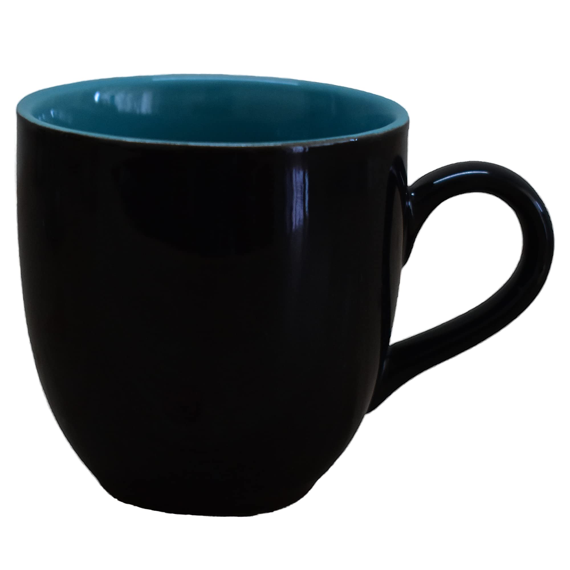 Kunhar Ceramic Tea Cup - 150 Ml, 4 Pieces, Black Blue