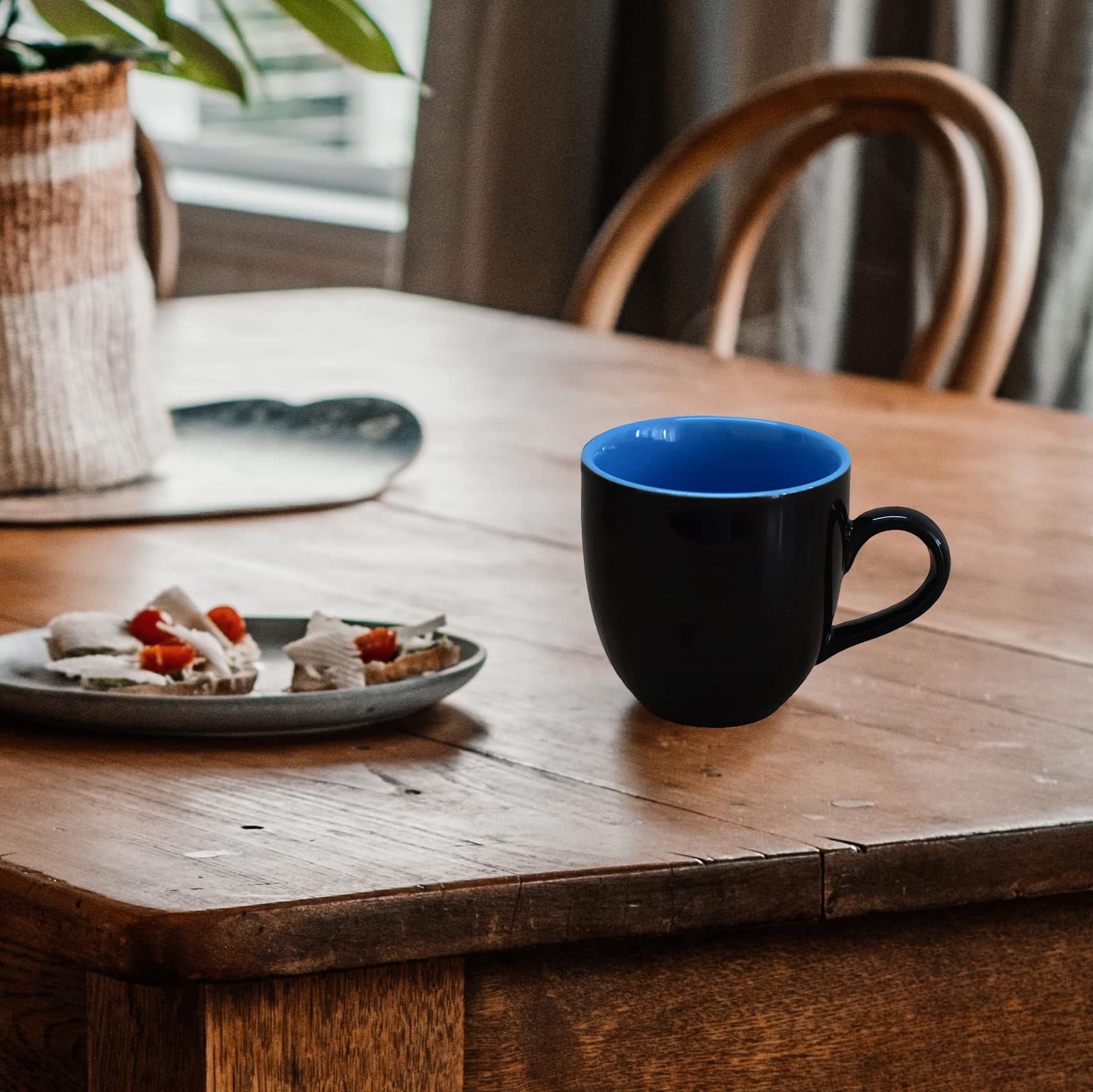 Kunhar Ceramic Tea Cup - 150 Ml, 6 Pieces, Nile Blue