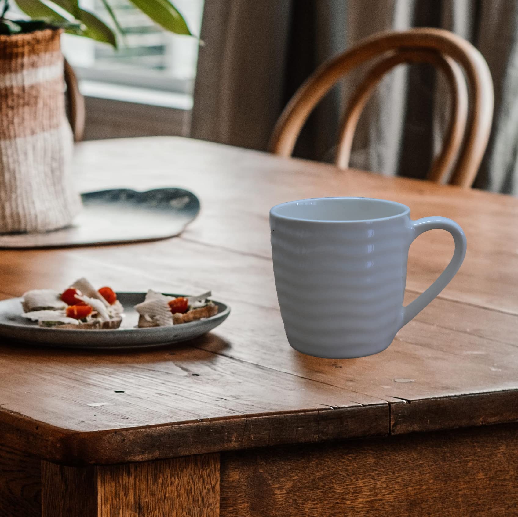 Kunhar Ceramic Tea Cup - 180 Ml, 4 Pieces, White