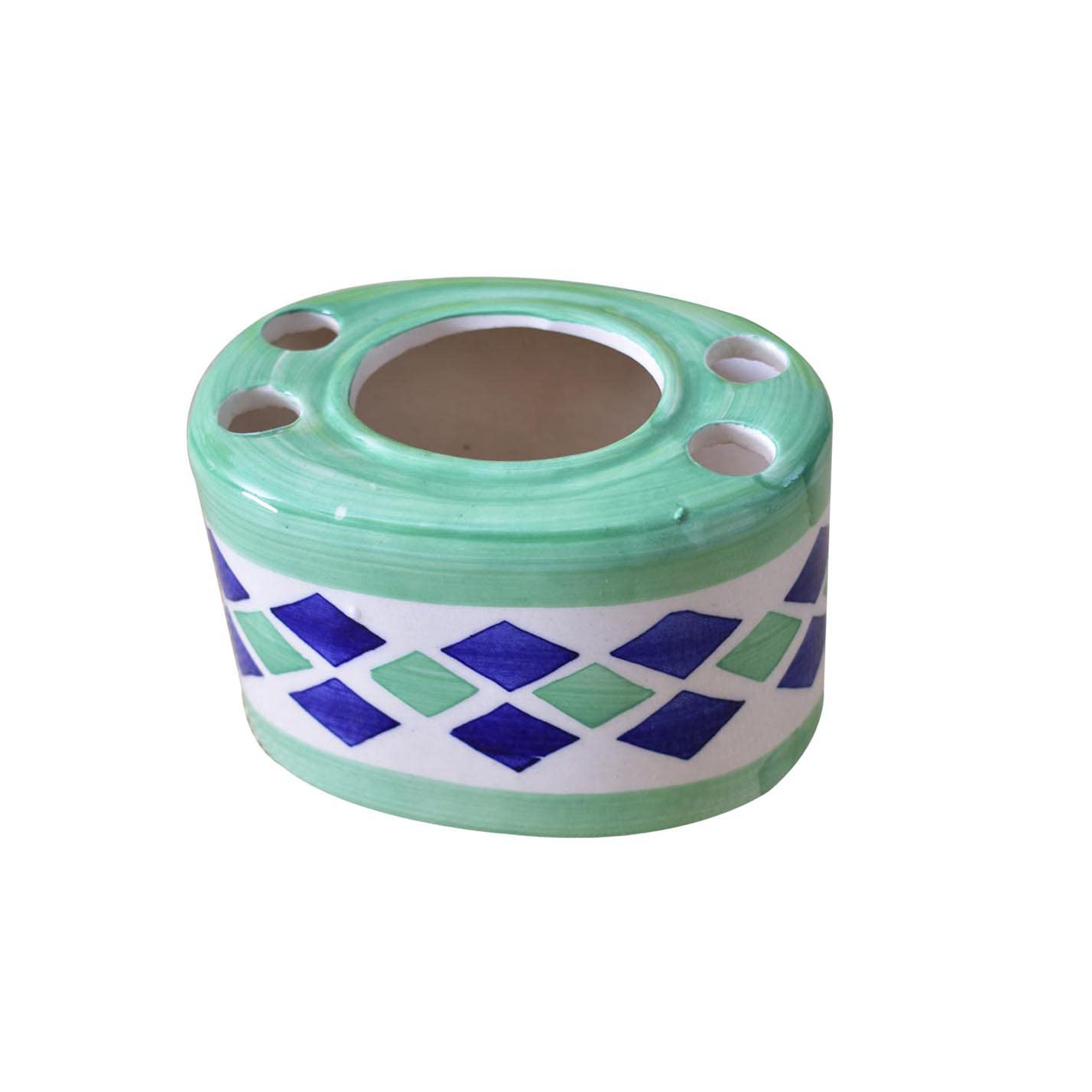 KunhaR Ceramic Toothbrush Holder Stand for Bathroom - Color Green