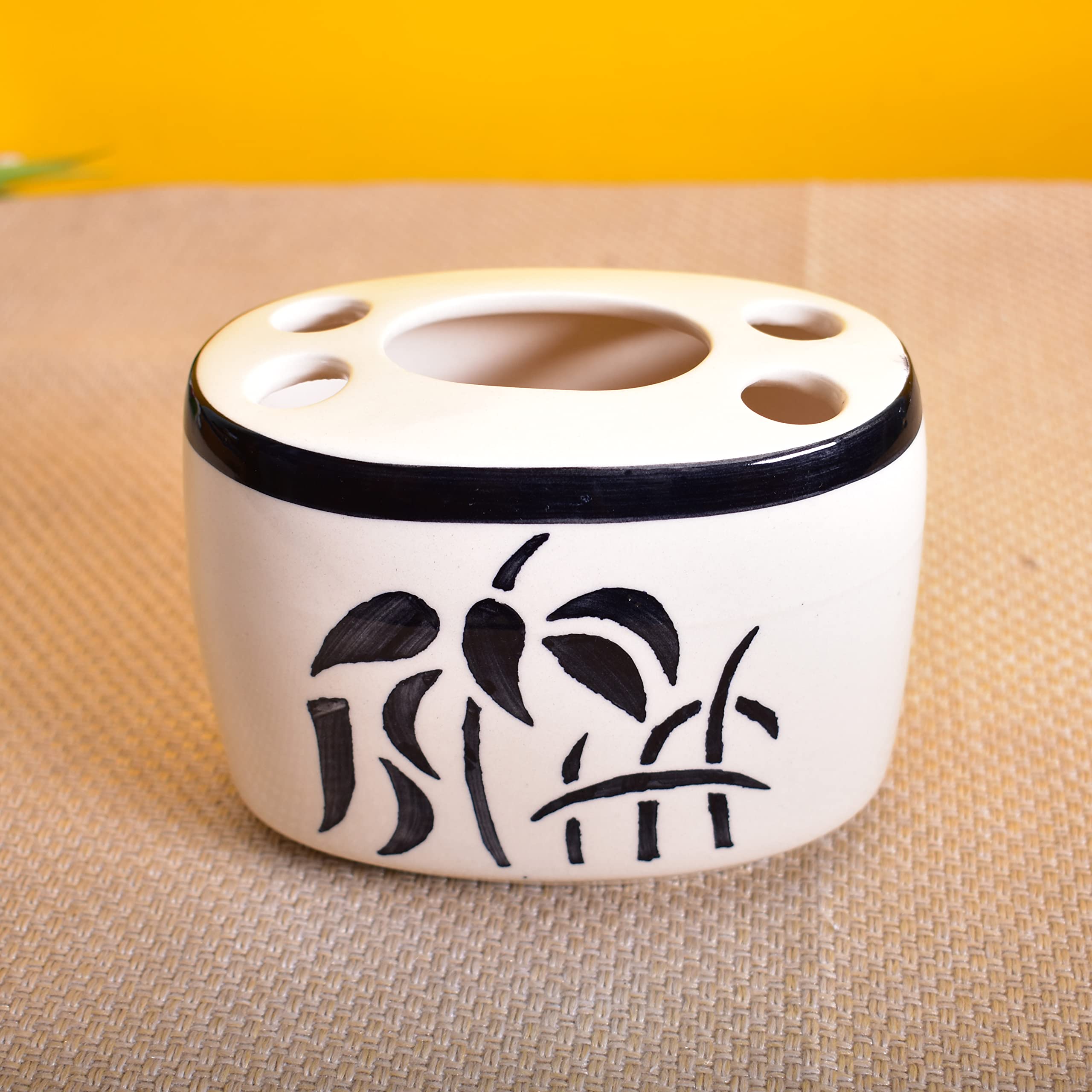 KunhaR Ceramic Toothbrush Holder Stand for Bathroom,2 Pieces, White Tree