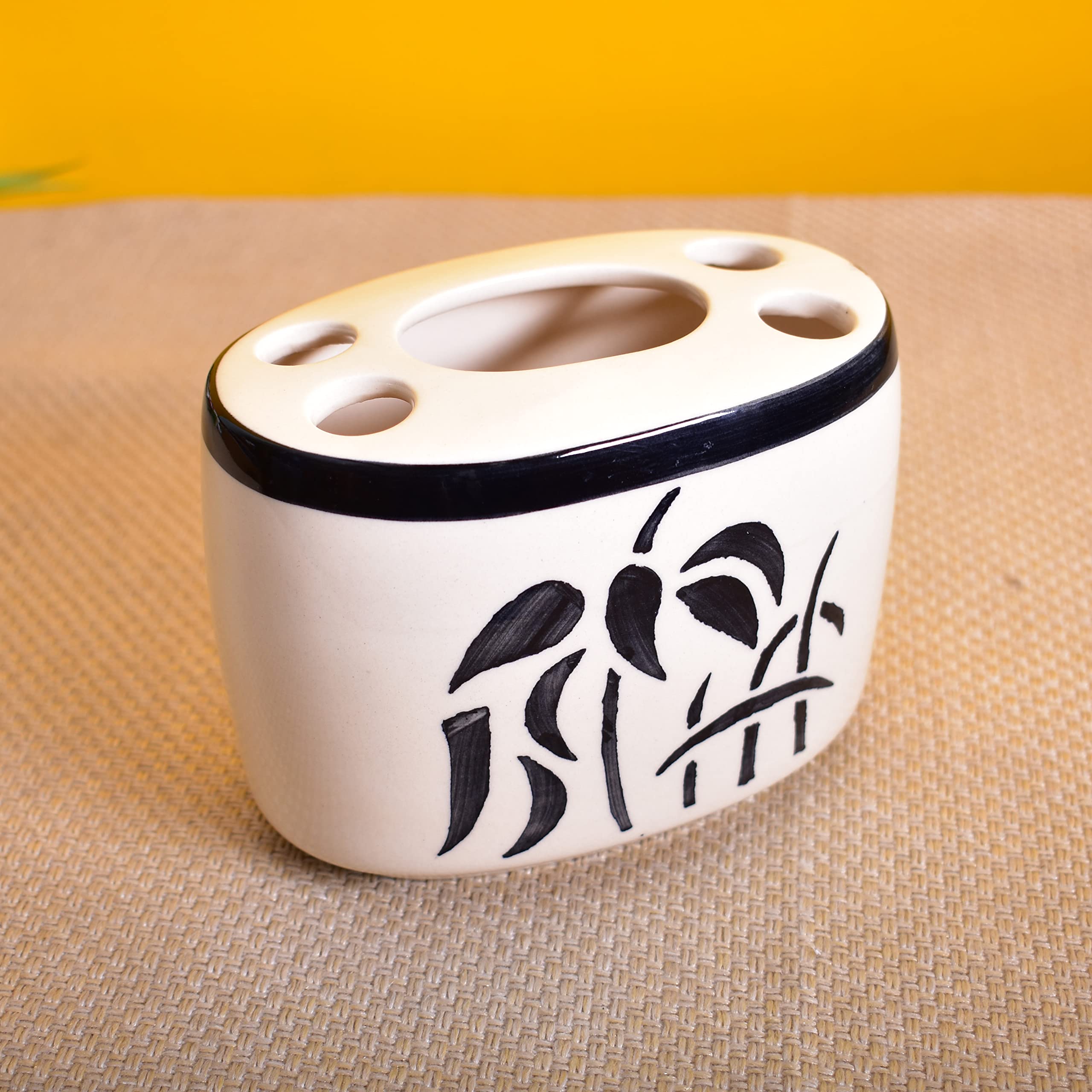 KunhaR Ceramic Toothbrush Holder Stand for Bathroom,2 Pieces, White Tree