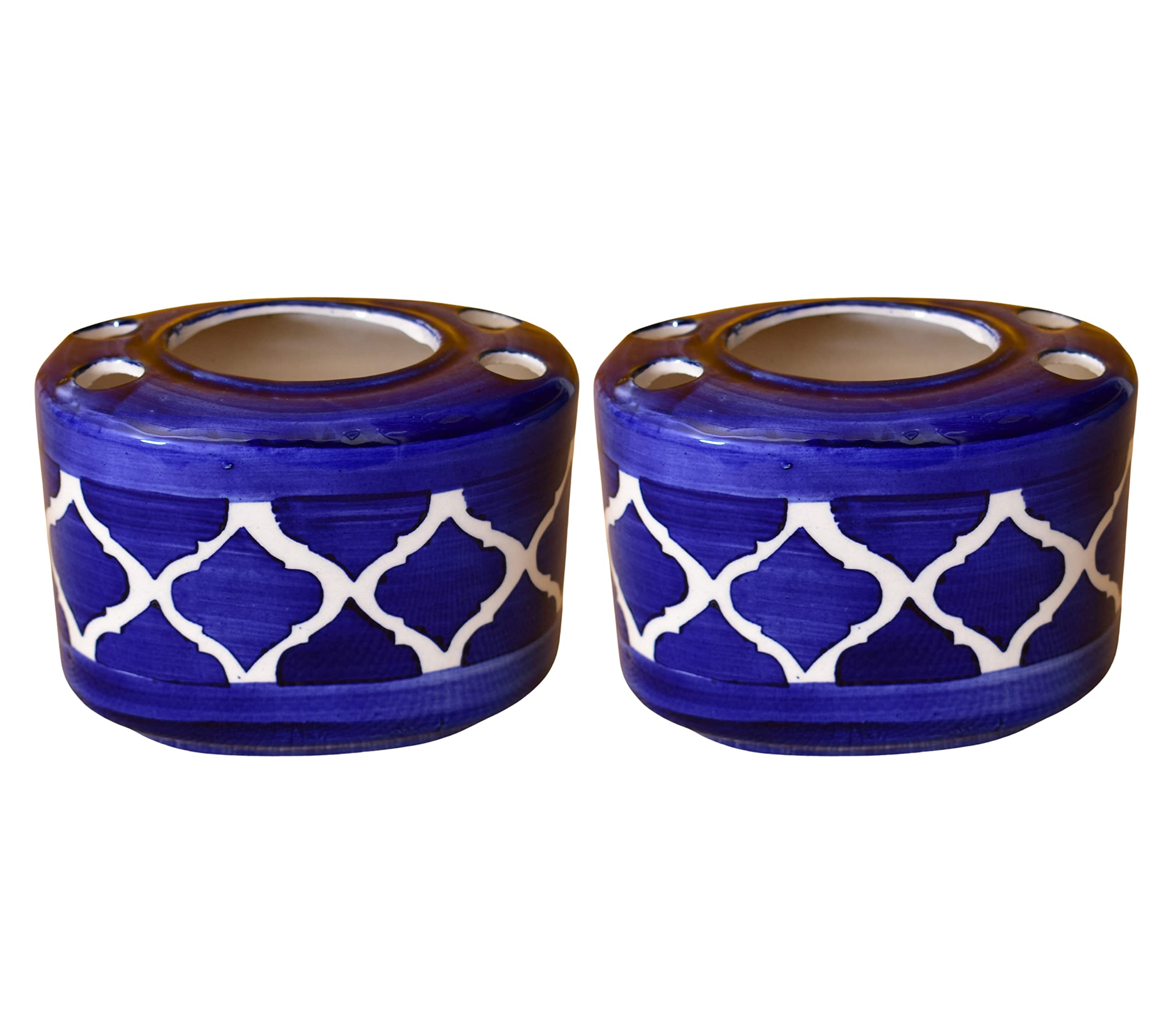 KunhaR Ceramic Toothbrush Holder Stand for Bathroom,2 Pieces, Blue Chidi