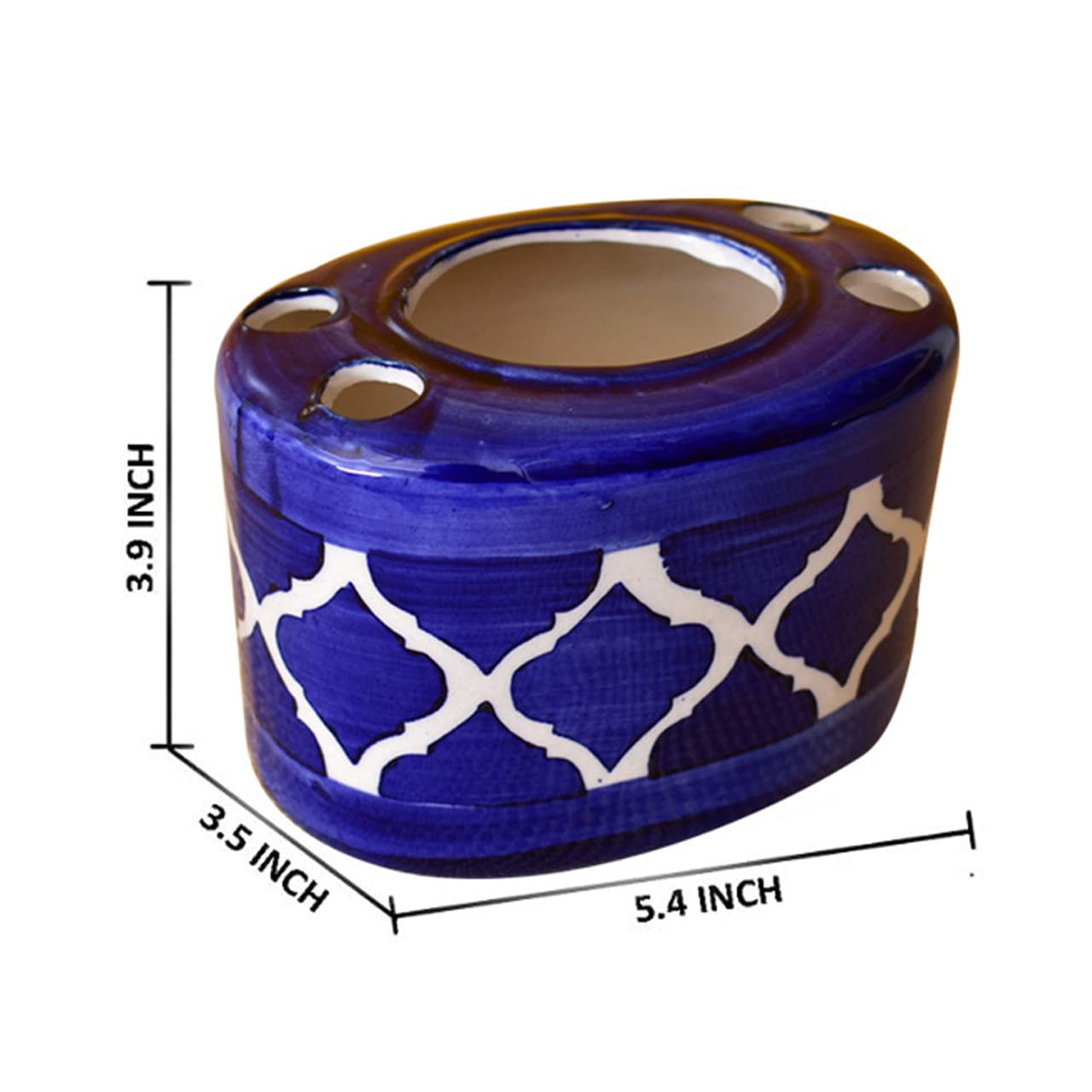 KunhaR Ceramic Toothbrush Holder Stand for Bathroom,2 Pieces, Blue Chidi