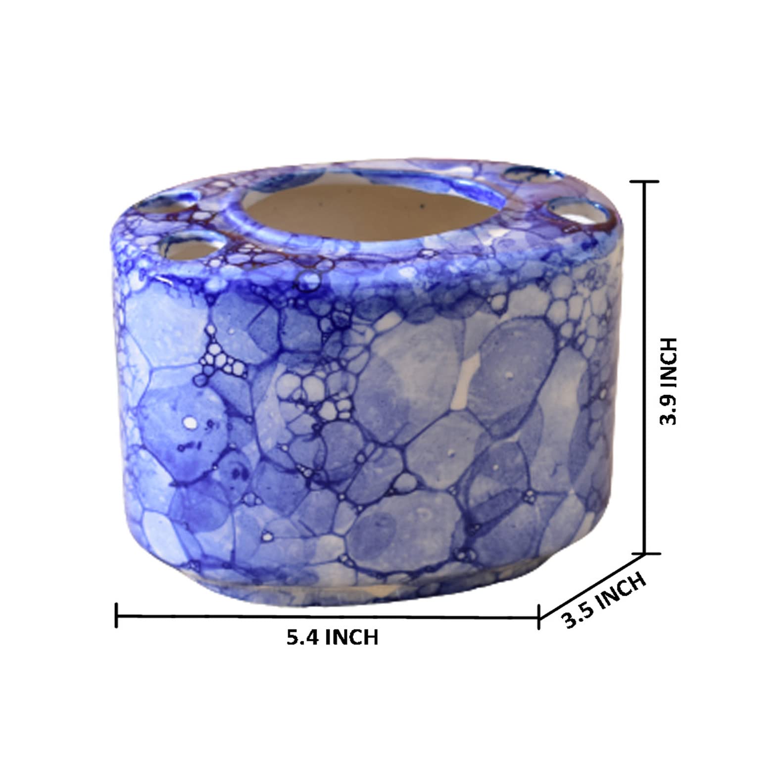 KunhaR Ceramic Toothbrush Holder Stand for Bathroom,2 Pieces, Blue Luster