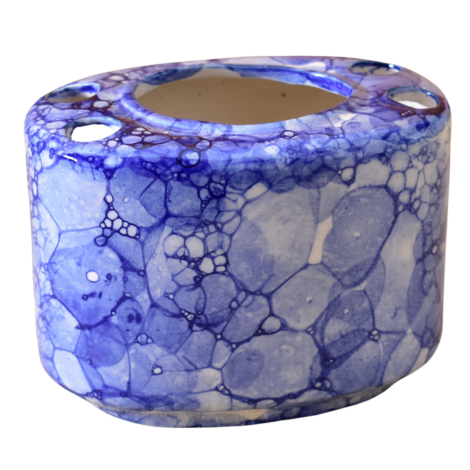 KunhaR Ceramic Toothbrush Holder Stand for Bathroom,2 Pieces, Blue Luster