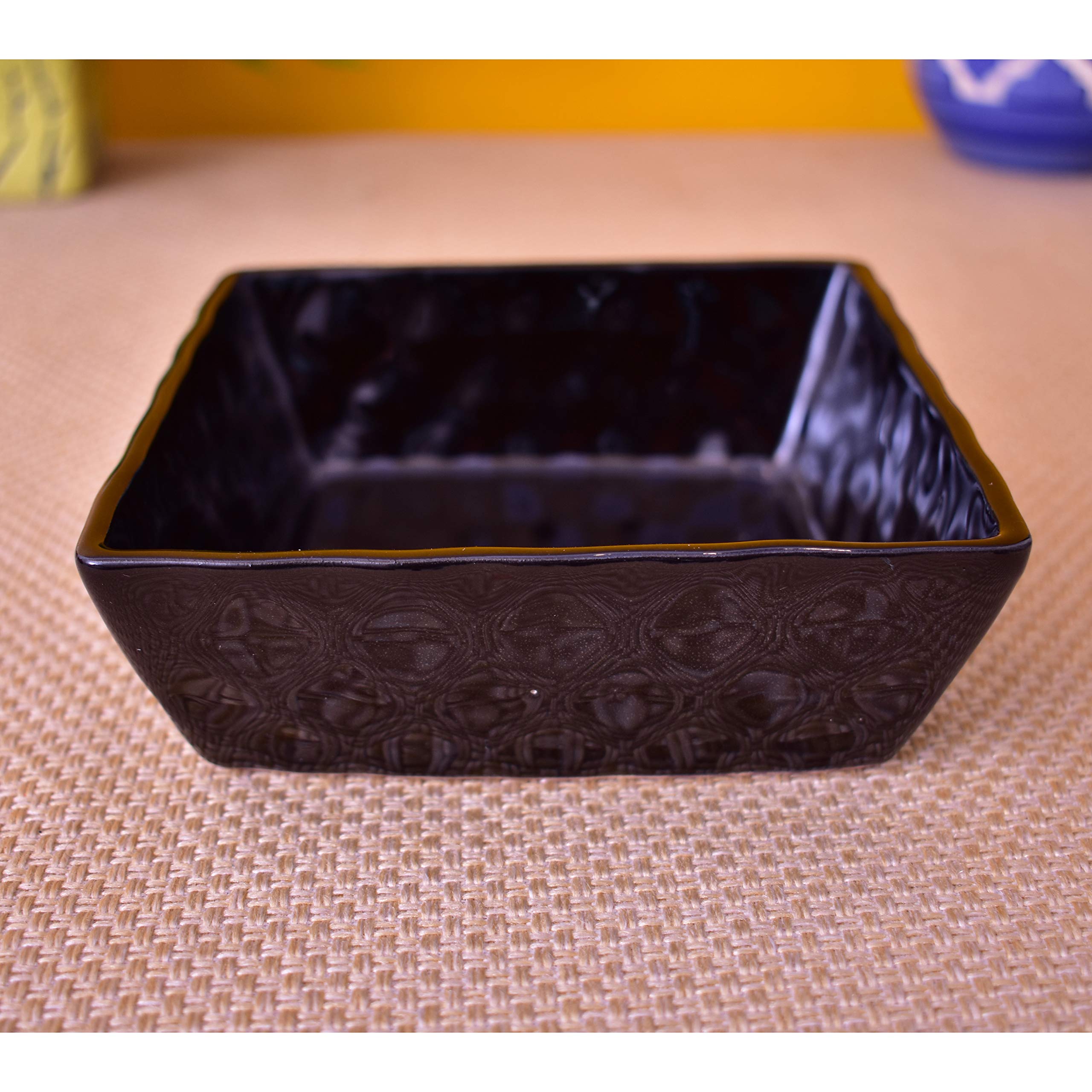 Kunhar Ceramic Diamond Cut Shape Tea Cups and Snack Tray (6 Cups 150 ML and 2 Snack Trays)