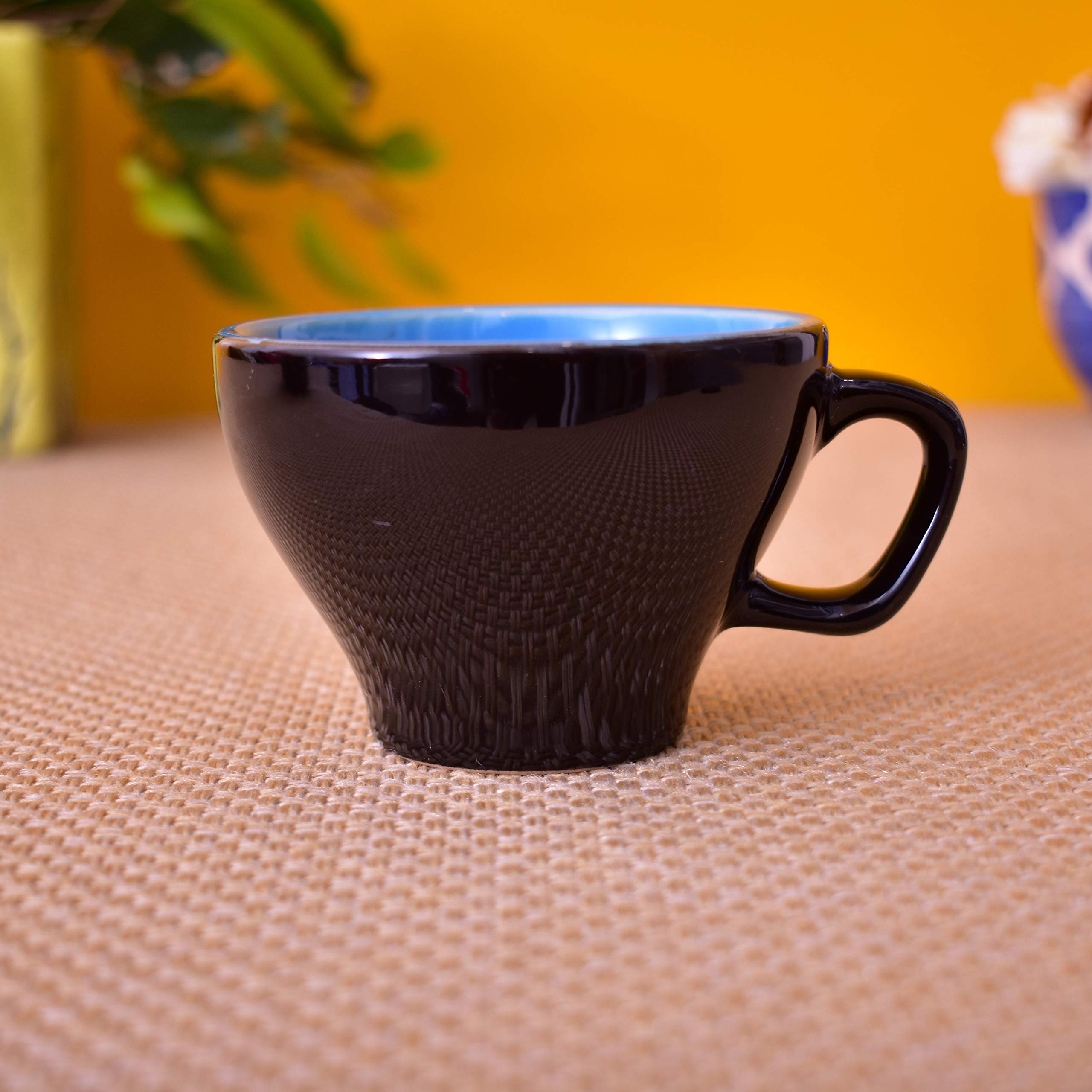 Kunhar Ceramic Tea Cups and Saucers (6 Cups 140 ML and 6 Saucers)