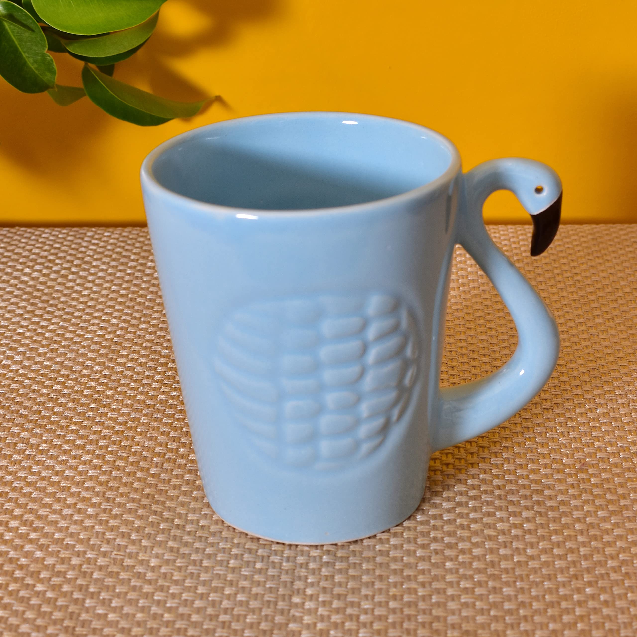 Kunhar Ceramic Milk Mugs, Coffee Mugs - 1 Piece, Light Grey Blue, 300ml