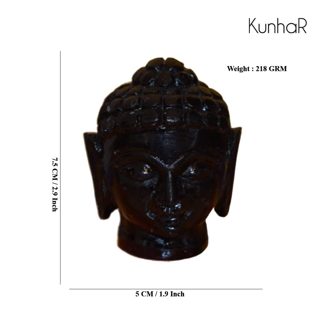 Kunhar Marble Buddha Head - Size 3 Inch