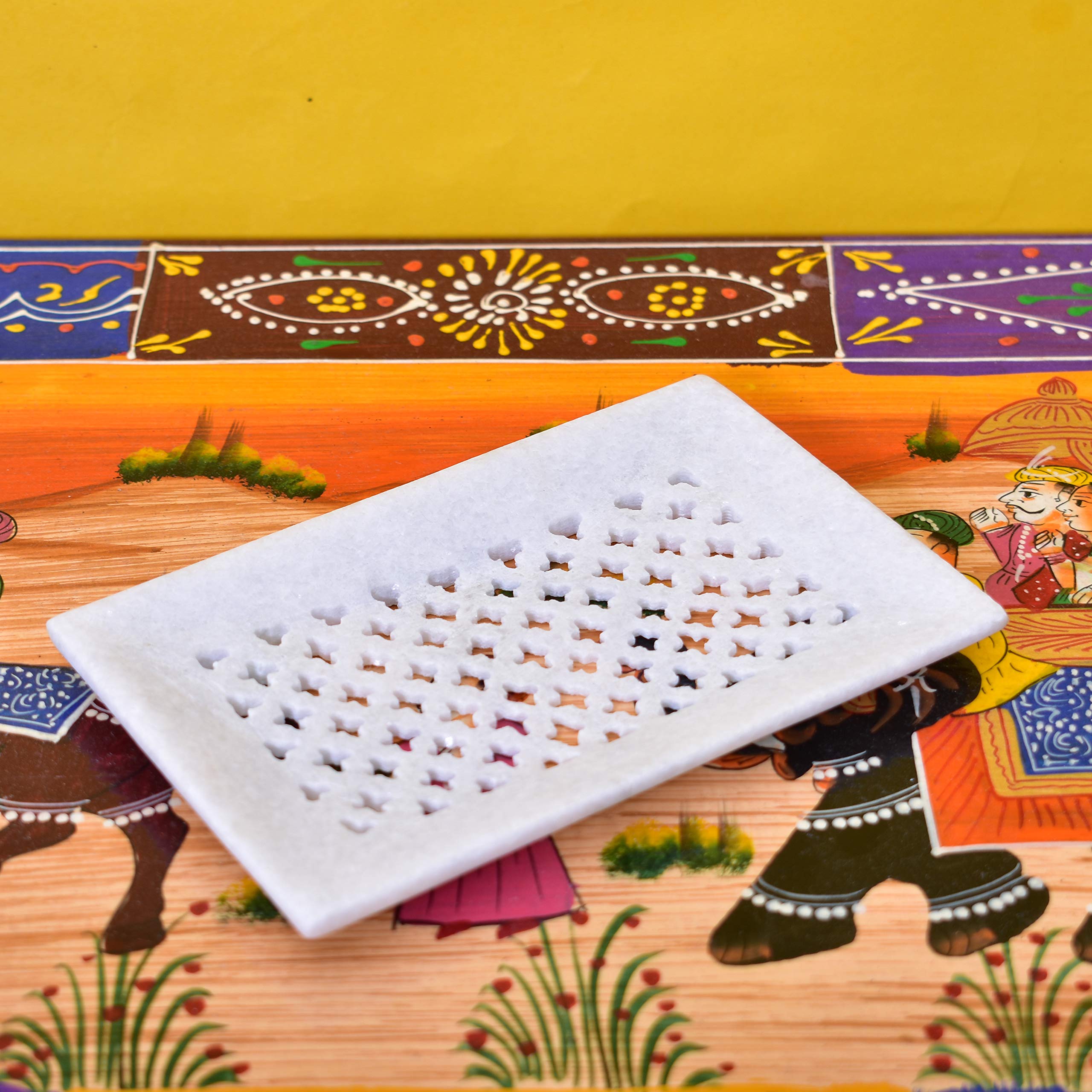 KunhaR Natural Marble Soap Dish Premium Handcrafted Holder for Bathroom, Tub & Wash Basin