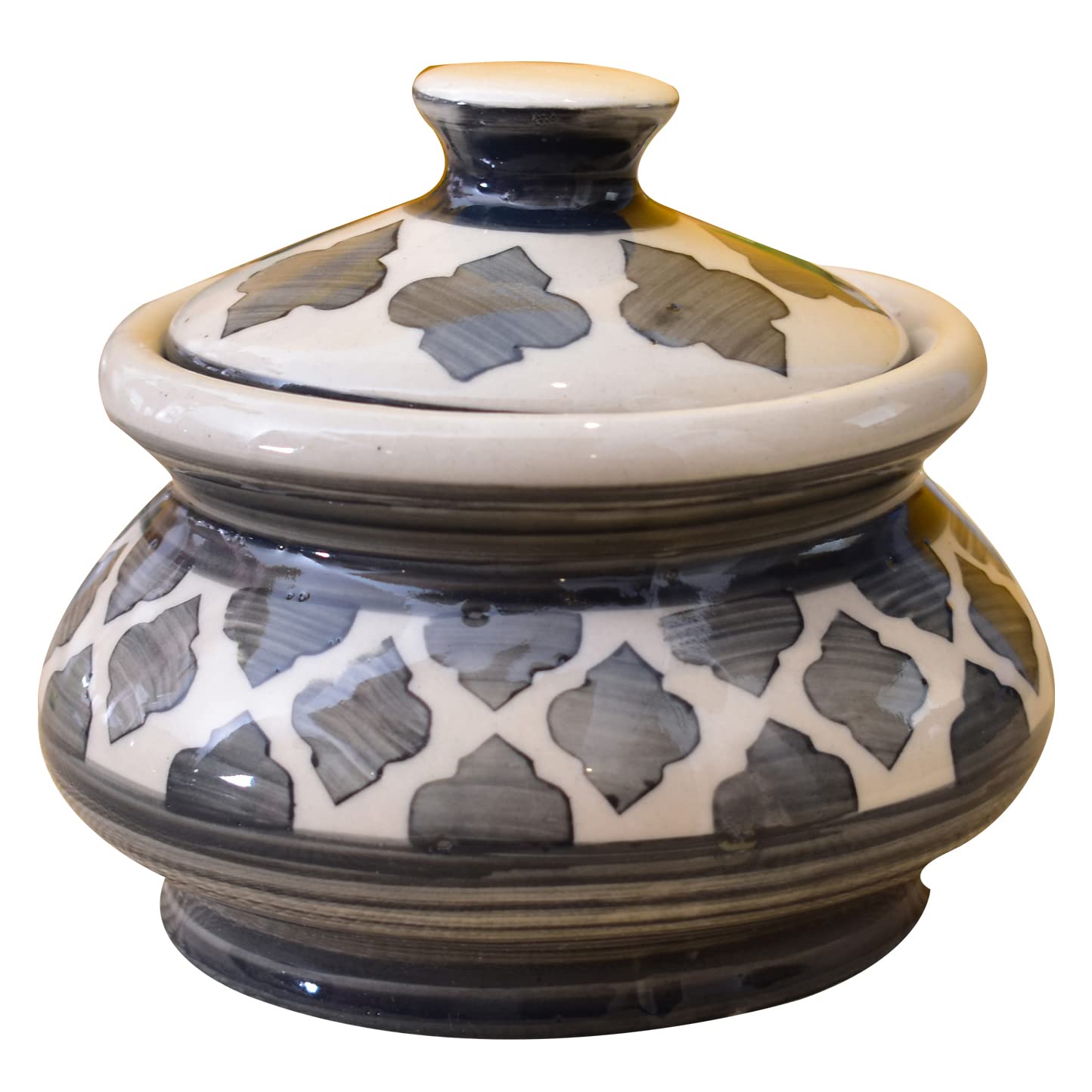 KunhaR Ceramic Handi 2 Liter, 1 Piece, Grey Chidi, (Size 1 No)
