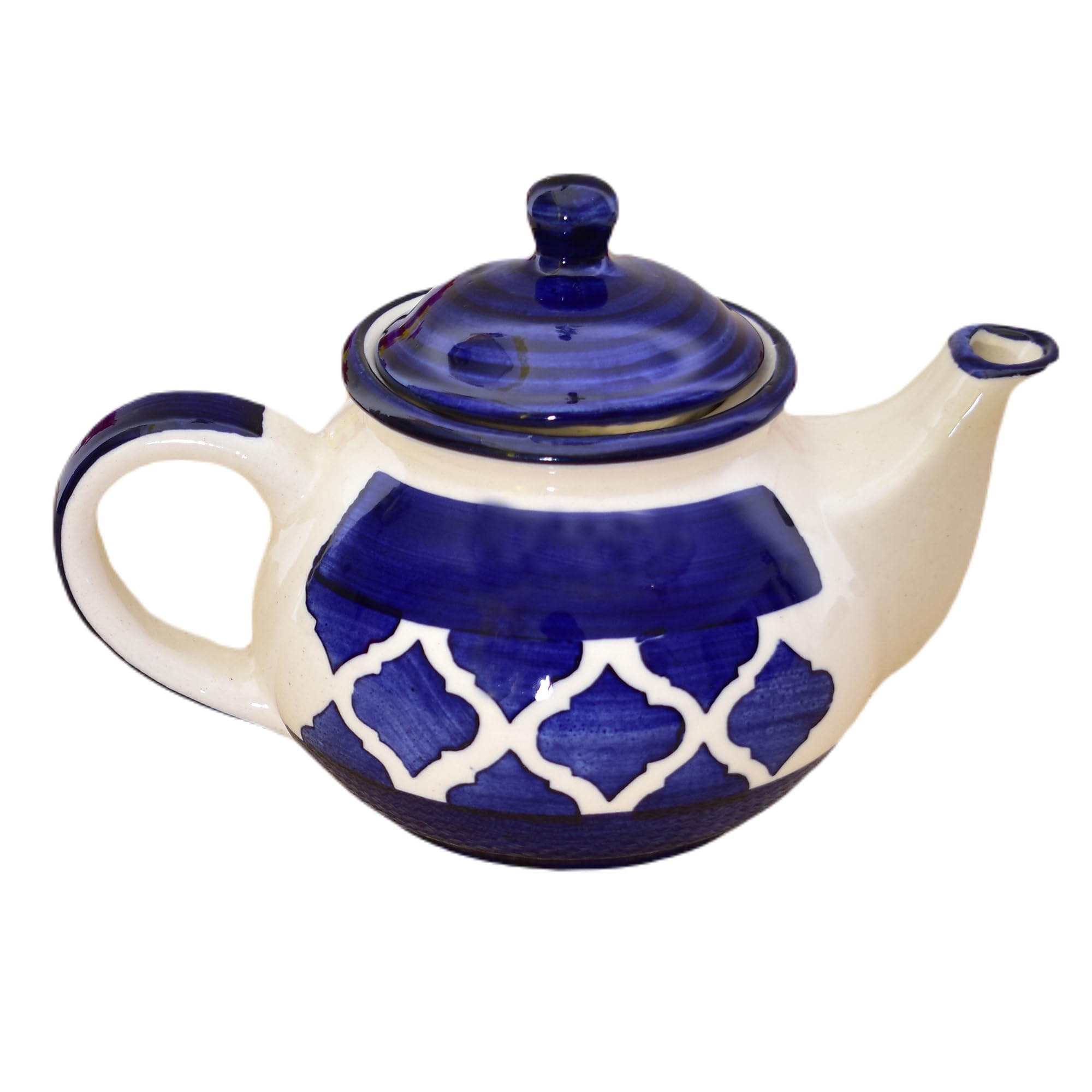KunhaR Ceramic Teapot - 1 Piece, Blue Chidi, 400ml