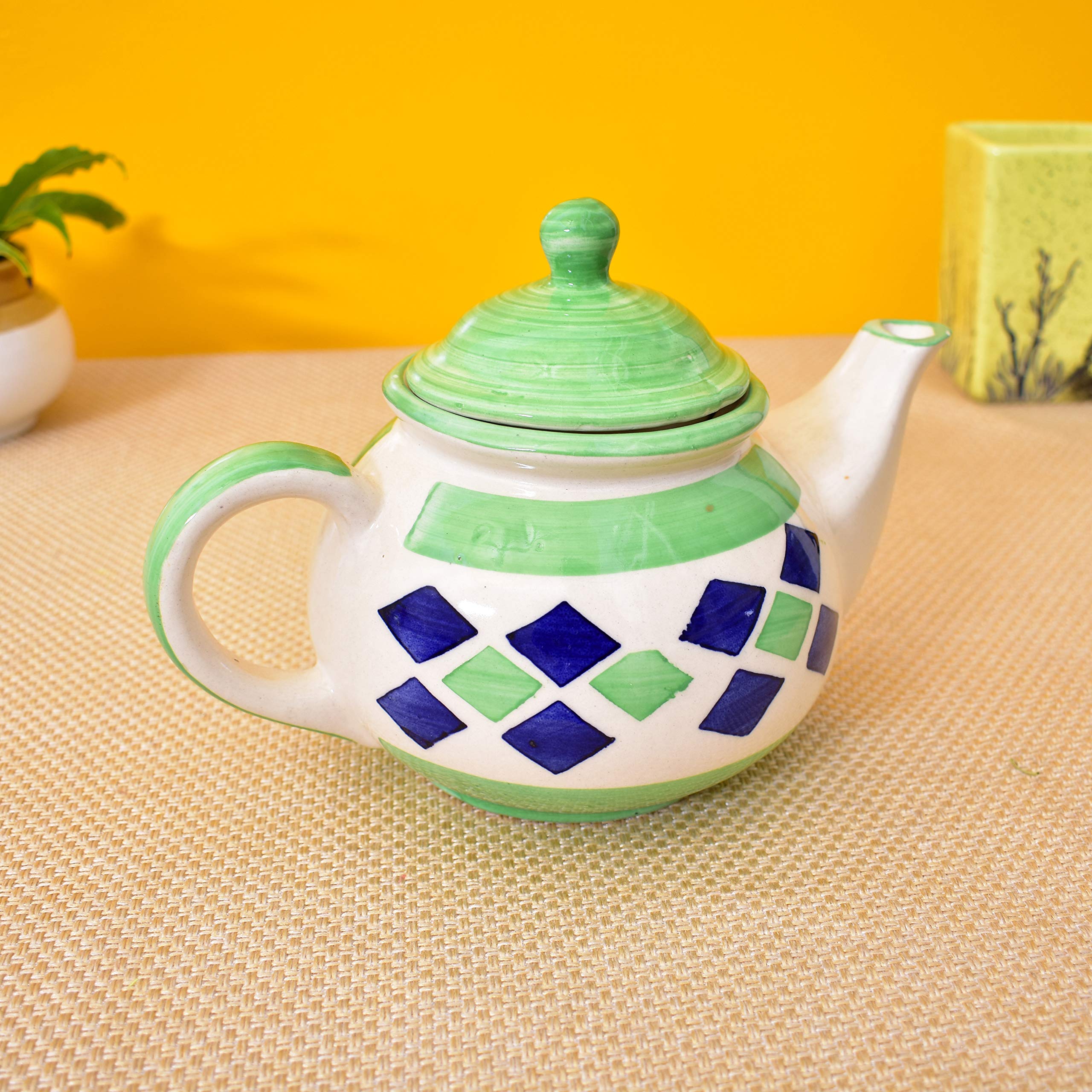 KunhaR Ceramic Teapot - 1 Piece, Green, 1000 ml