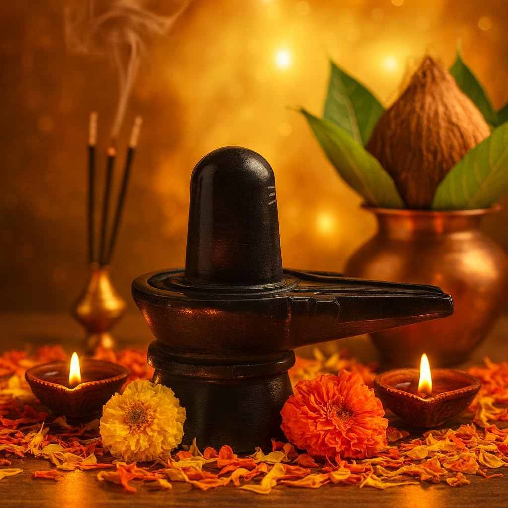 Kunhar 2.5 inch Black Marble Shivling/Lord Shiva Murti