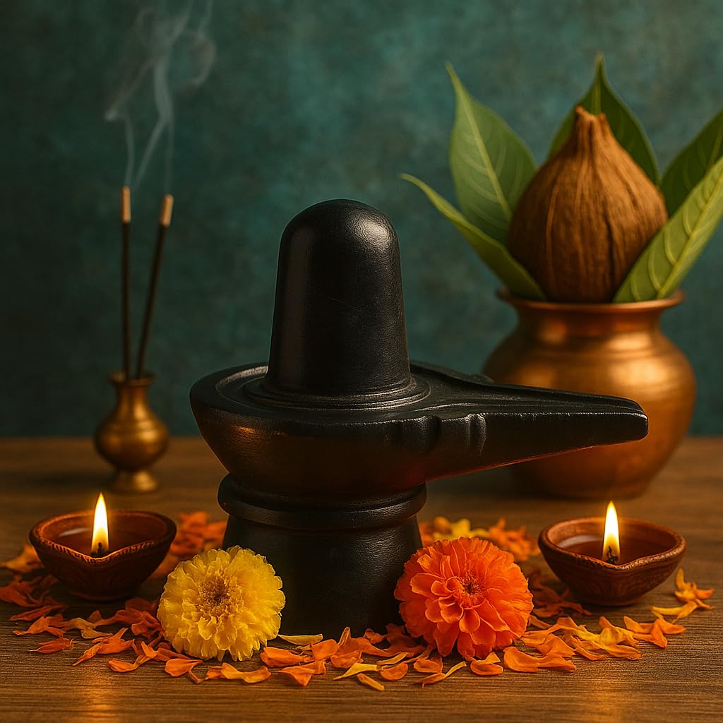 Kunhar 2.5 inch Black Marble Shivling/Lord Shiva Murti