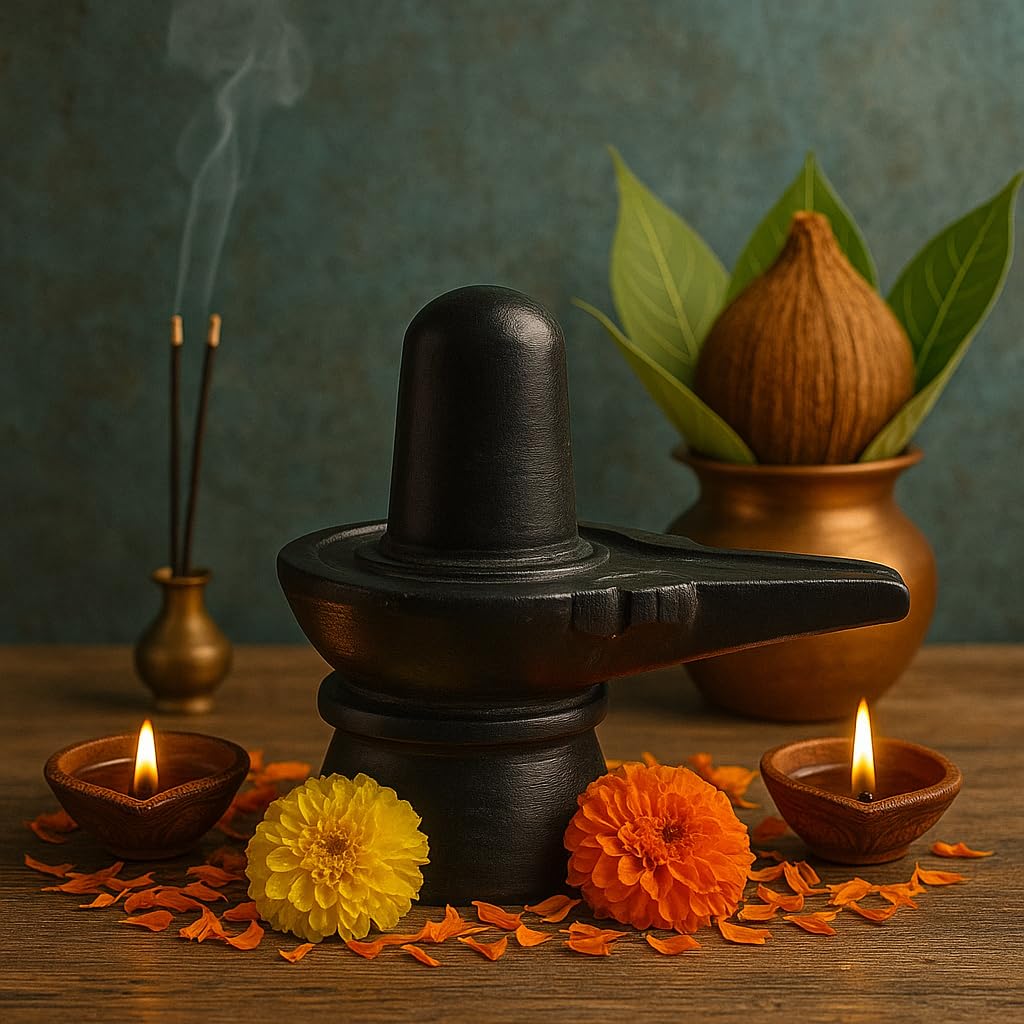 Kunhar 2.5 inch Black Marble Shivling/Lord Shiva Murti