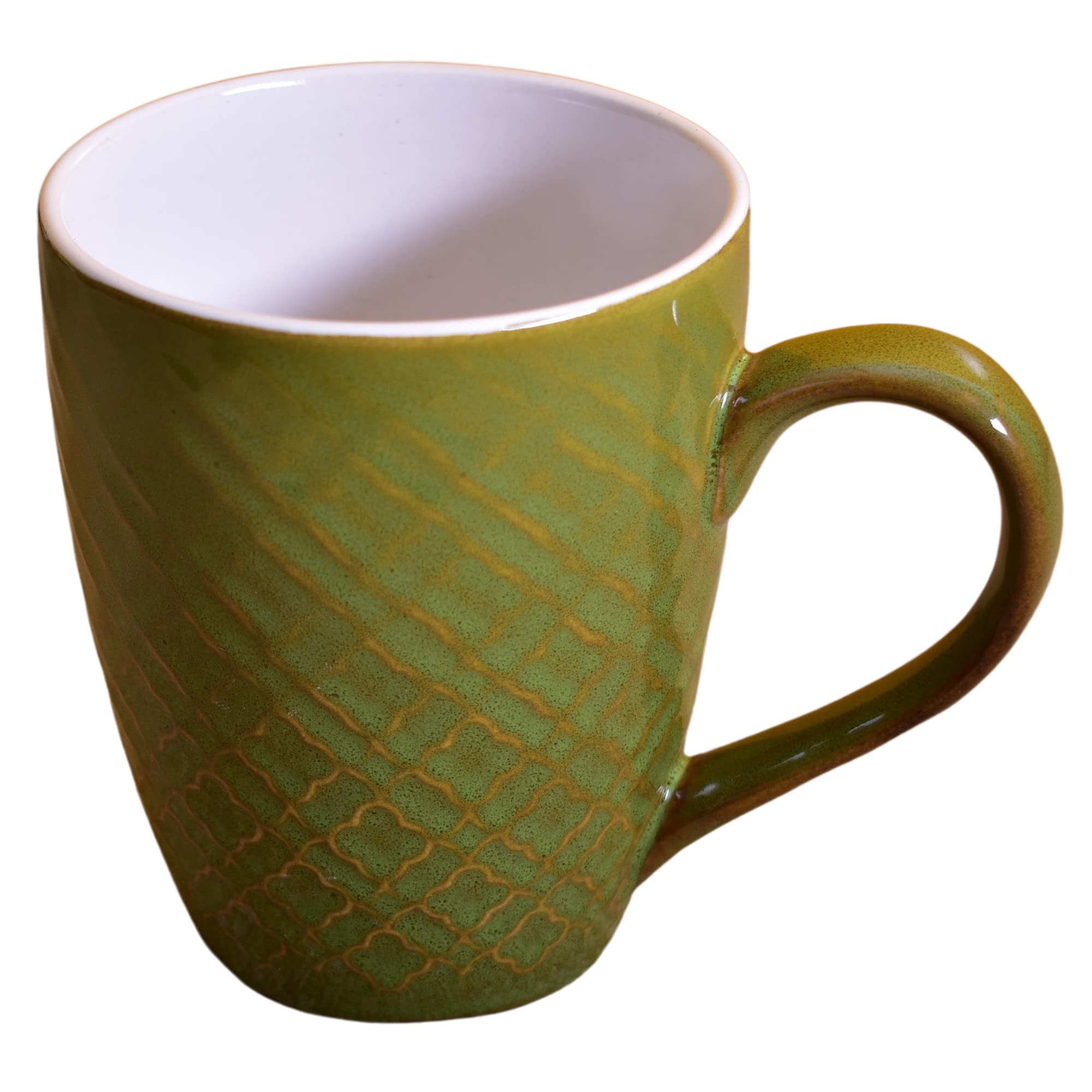 Kunhar Ceramic Milk Mug, Coffee Mug - 1 Piece, Muddy Green, 350ml