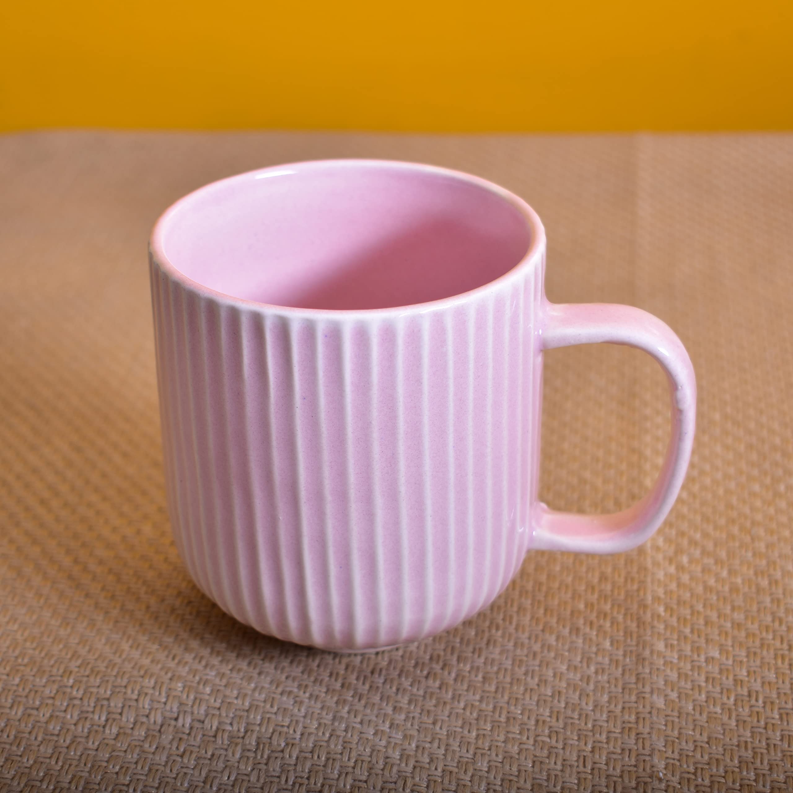 Kunhar Ceramic Milk Mug, Coffee Mug - 6 Pieces, Cavern Pink, 300 ml