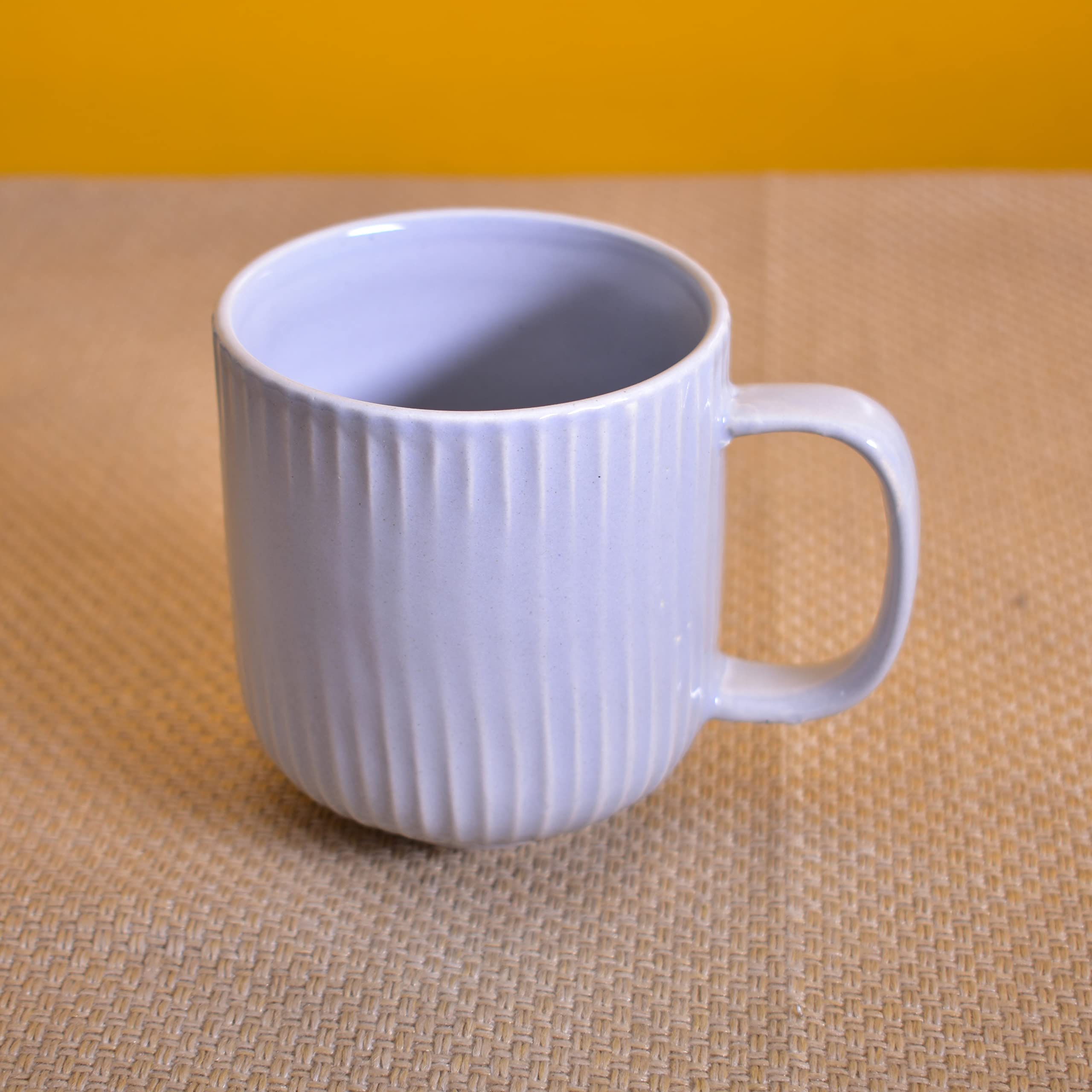 Kunhar Ceramic Milk Mug, Coffee Mug - 6 Pieces, Blue Haze, 300 ml