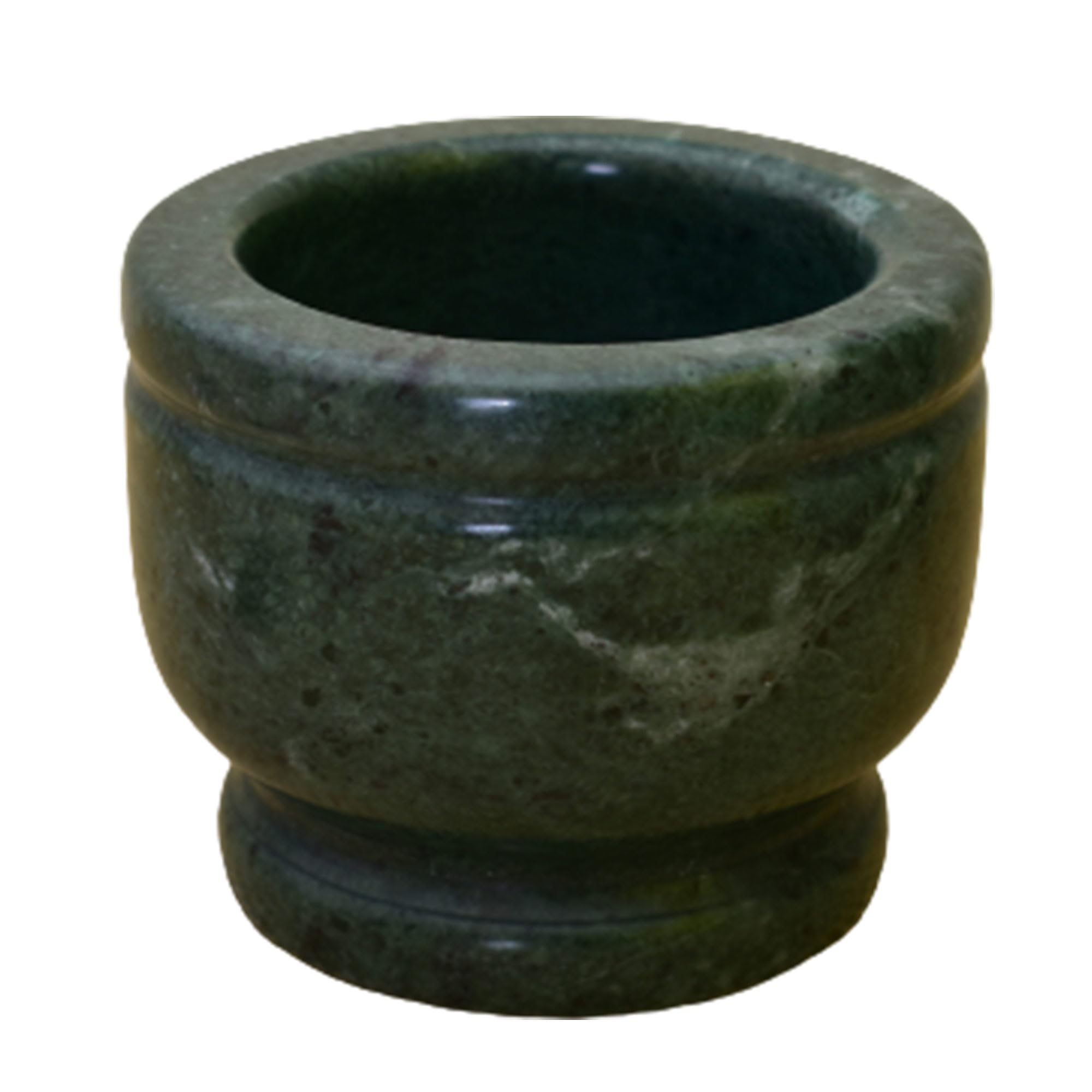 KunhaR Natural Green Marble Mortar and Pestle Set, Imam Dasta, Ohkli Musal, Kharal - 4 x 3 Inches, Green, (Full Polish)