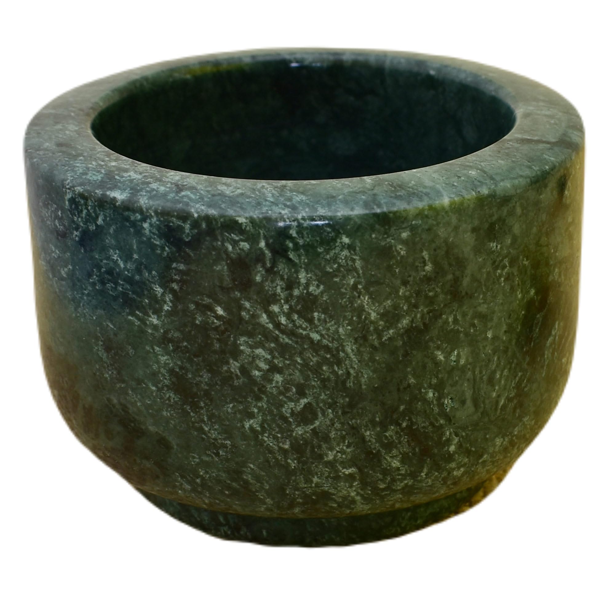 KunhaR Natural Green Marble Mortar and Pestle Set, Imam Dasta, Ohkli Musal, Kharal - 3 x 2.5 Inches, Green, (Full Polish)