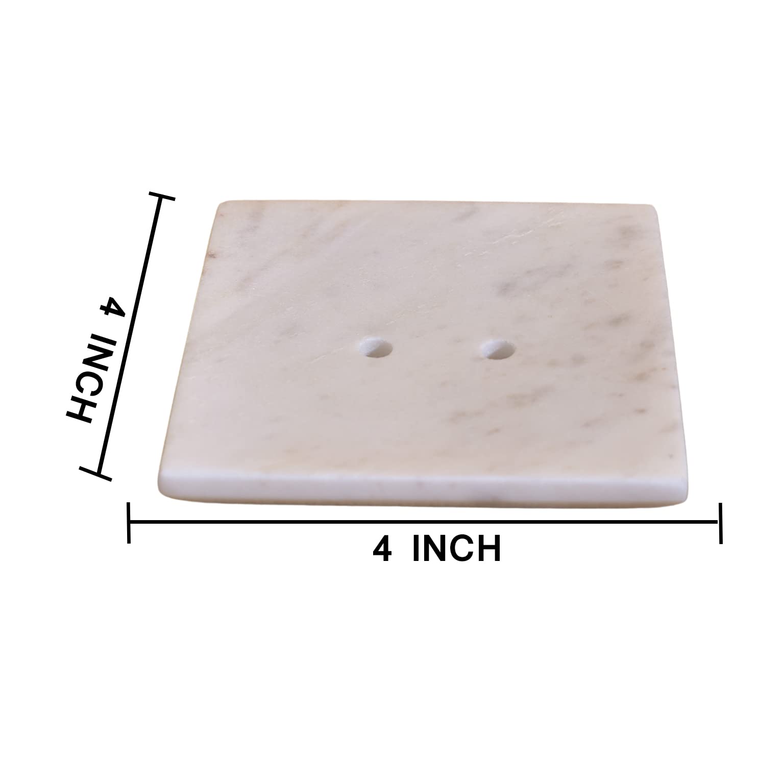 KunhaR Premium Natural Marble Soap Dish Holder for Bathroom, Wash Basin & Shower (4 x 4 Inch)