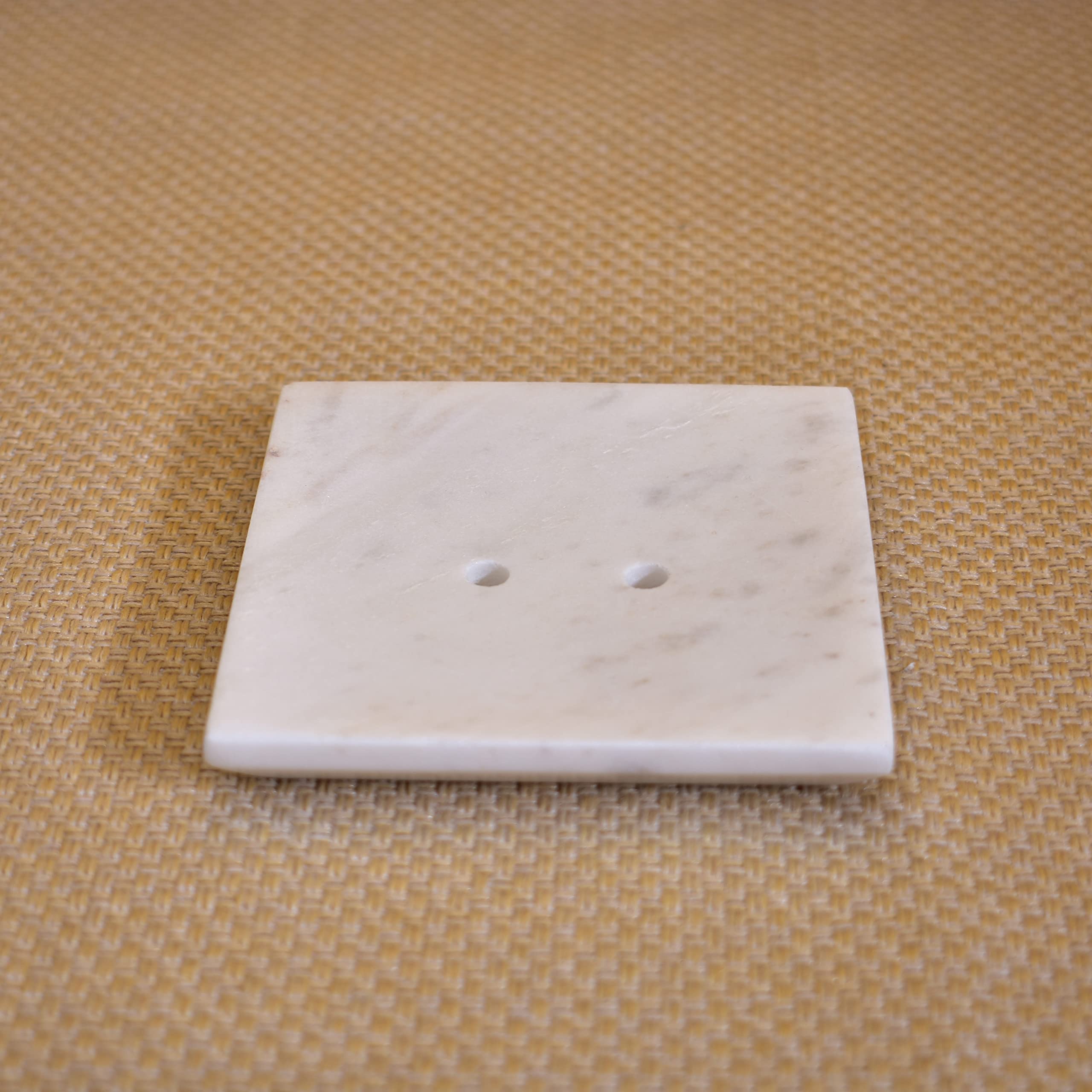 KunhaR Premium Natural Marble Soap Dish Holder for Bathroom, Wash Basin & Shower (4 x 4 Inch)