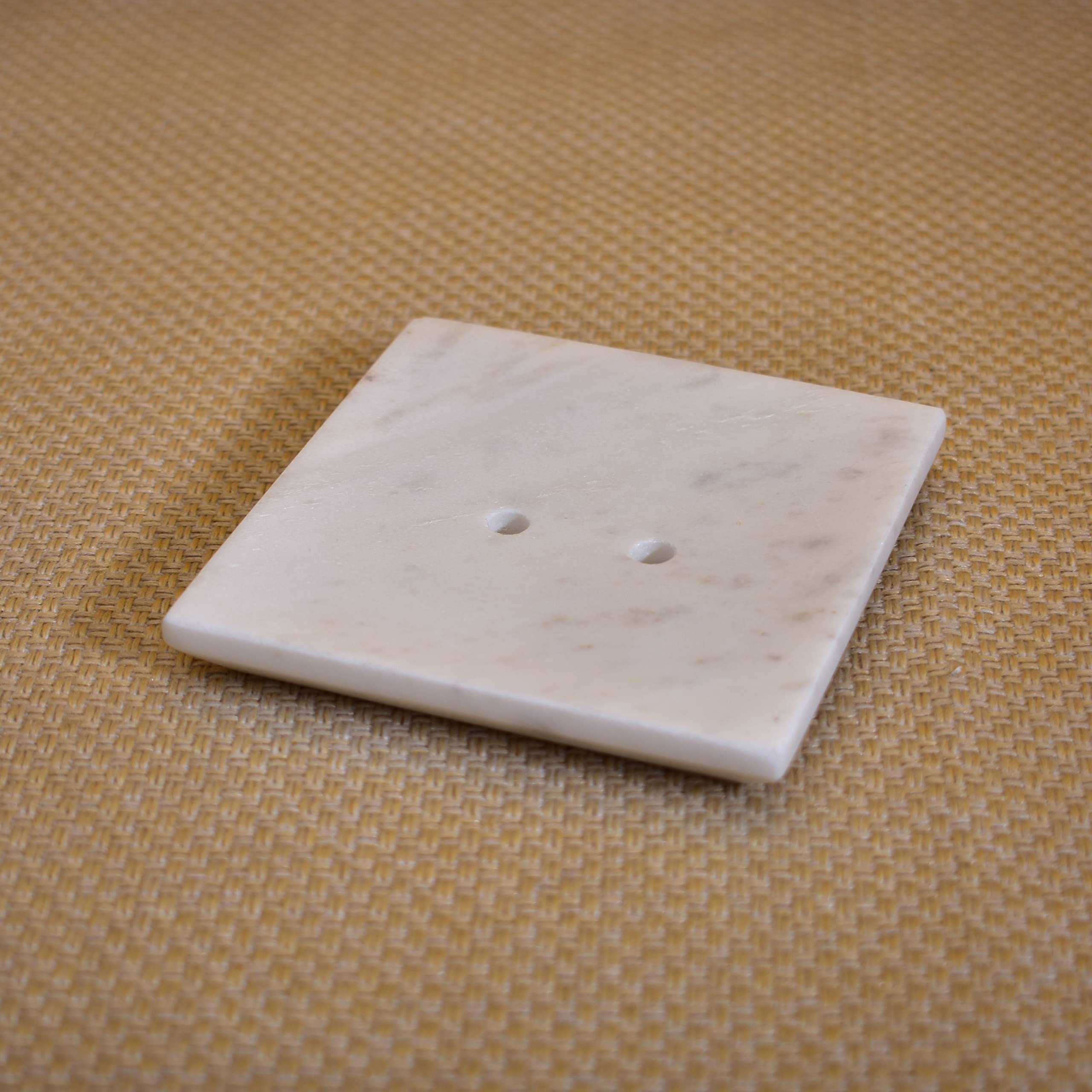KunhaR Premium Natural Marble Soap Dish Holder for Bathroom, Wash Basin & Shower (4 x 4 Inch)
