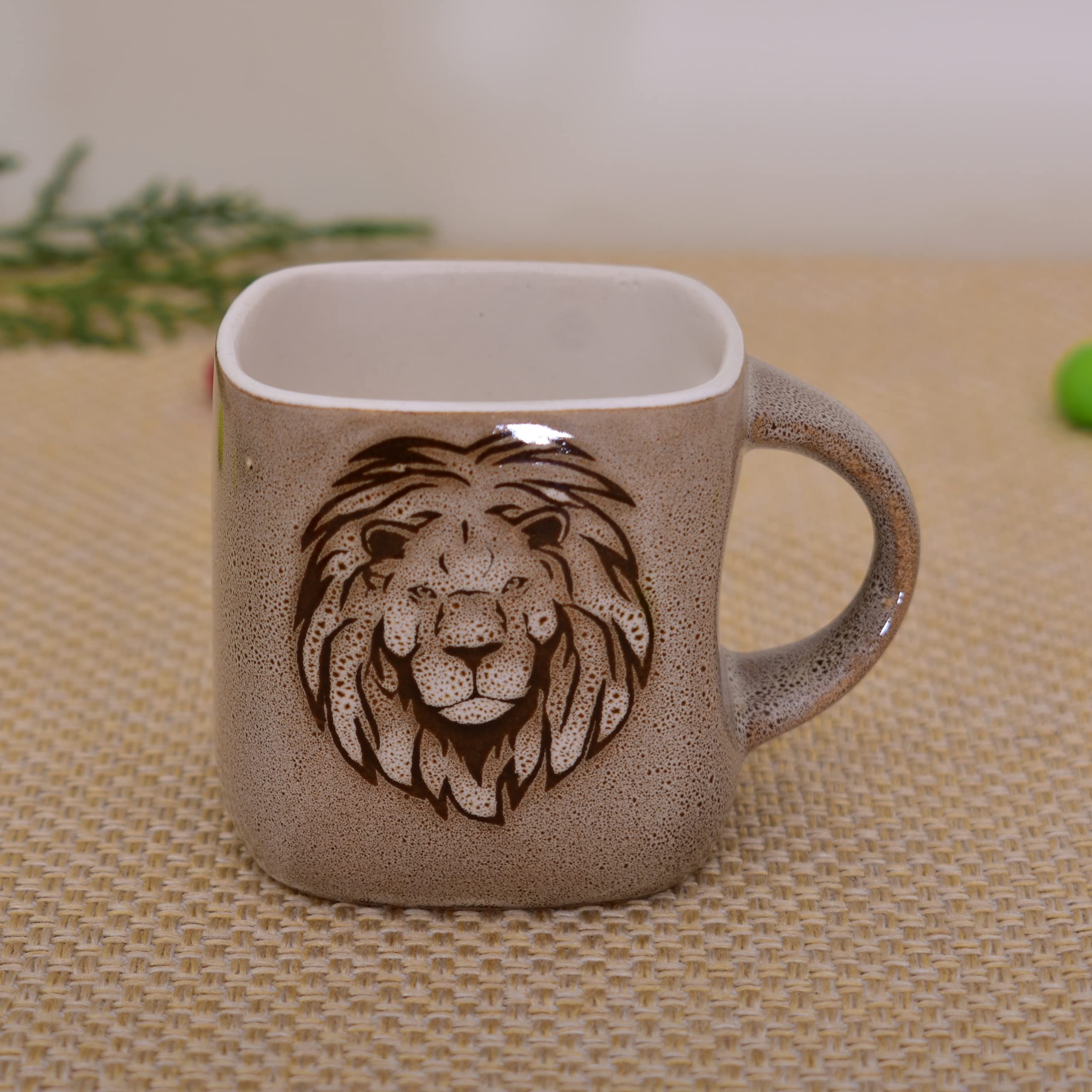 Kunhar Ceramic Tea Cup - 160 Ml, 6 Pieces, Light Brown