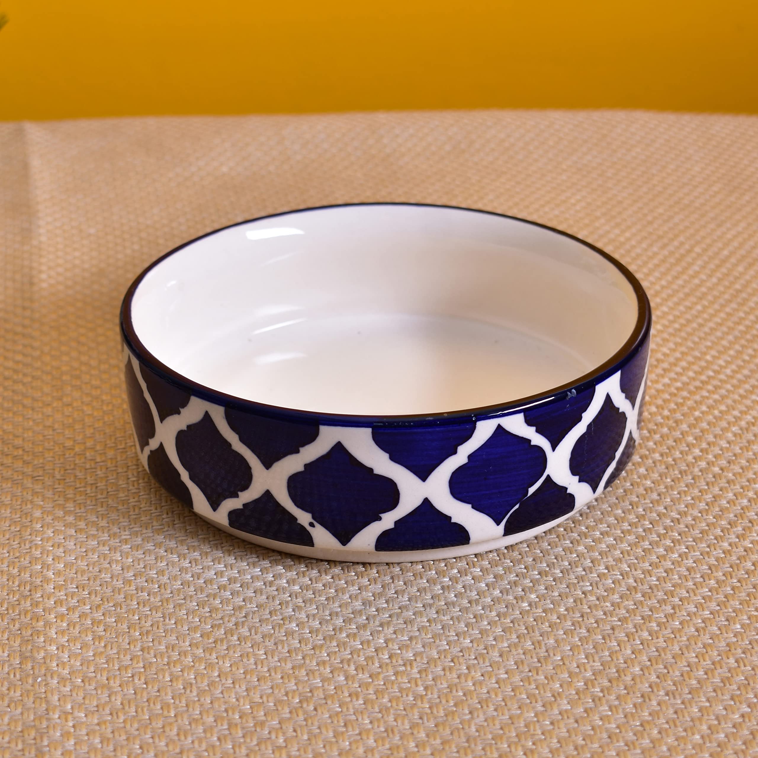 Kunhar Ceramic Bowls Set for Snacks Ceramic Serving Bowl Set for Dinner - 650 ML, 550 ML and 400 ML, 3 Pieces, Blue