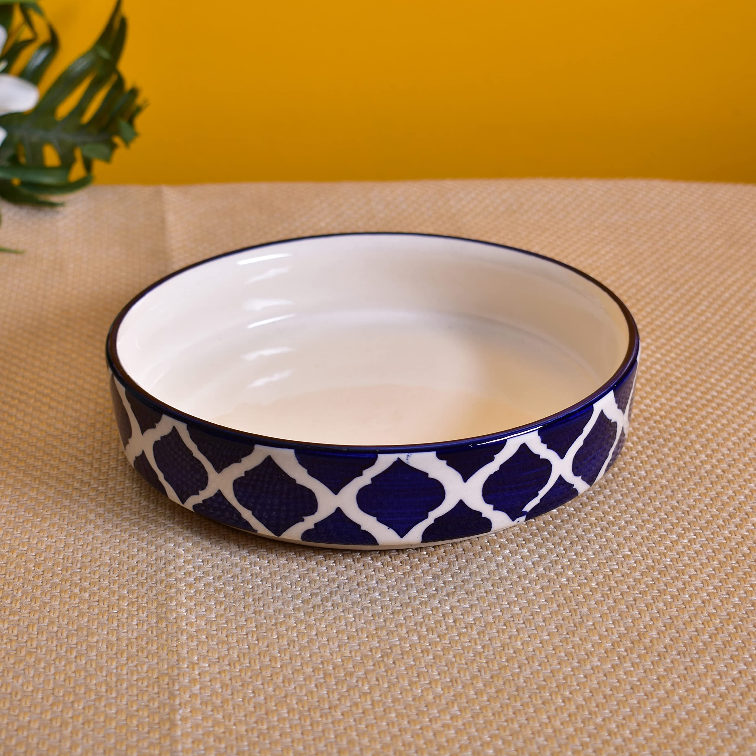 Kunhar Ceramic Bowls Set for Snacks Ceramic Serving Bowl Set for Dinner - 650 ML, 550 ML and 400 ML, 3 Pieces, Blue