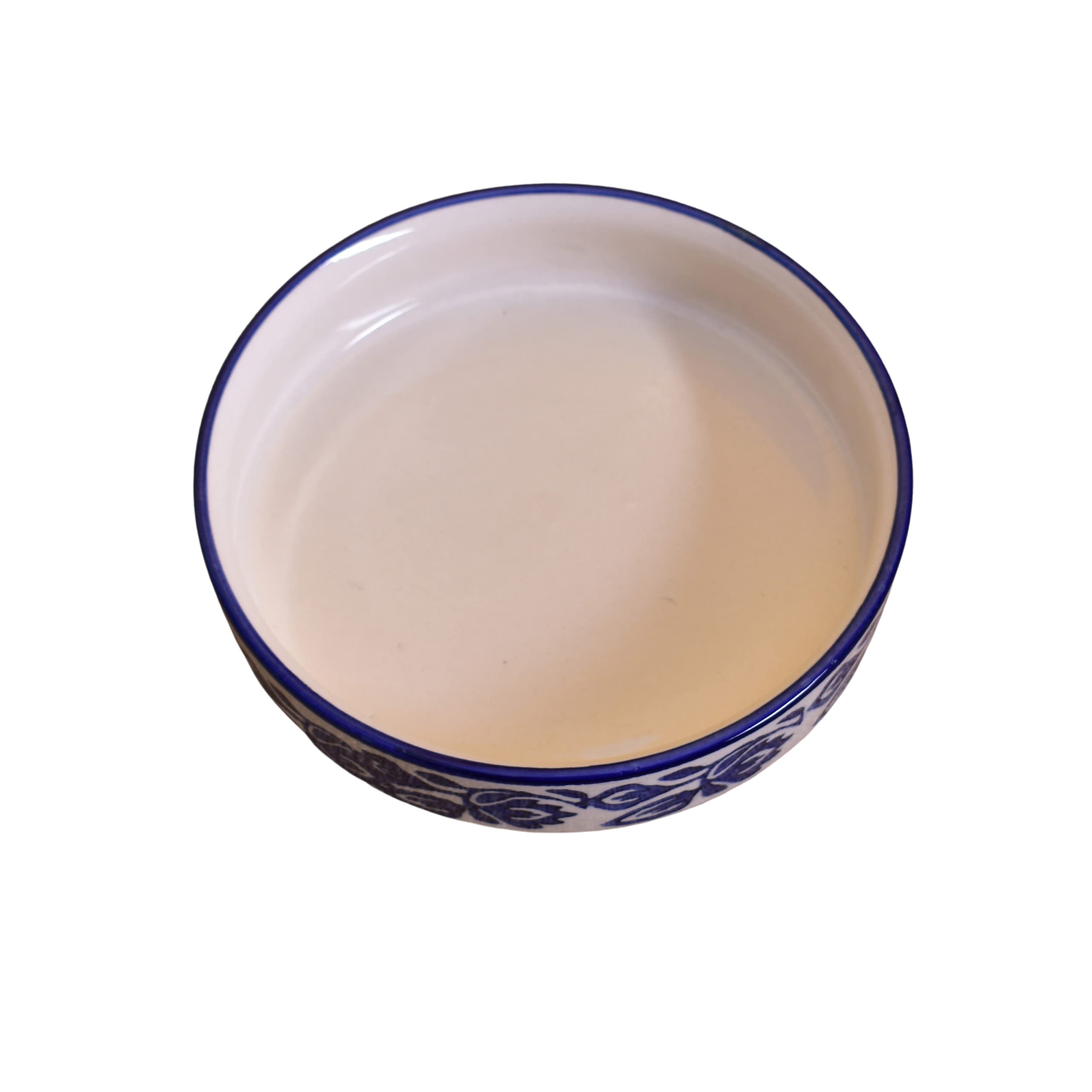 Kunhar Ceramic Bowls Set for Snacks Ceramic Serving Bowl Set for Dinner - 650 ML, 550 ML and 400 ML, 3 Pieces, Blue Vine